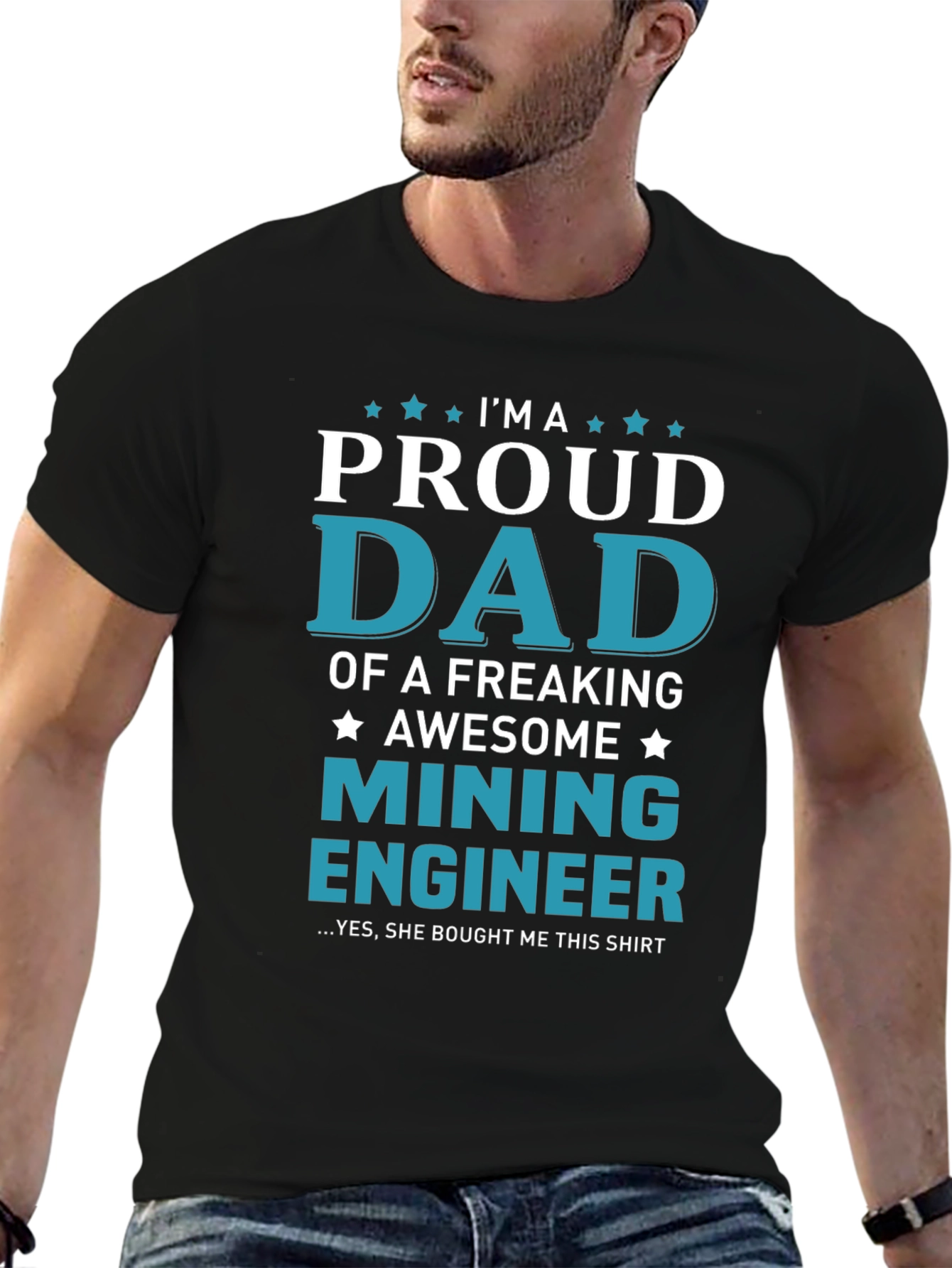 Proud Dad of Mining Engineer Graphic T-Shirt