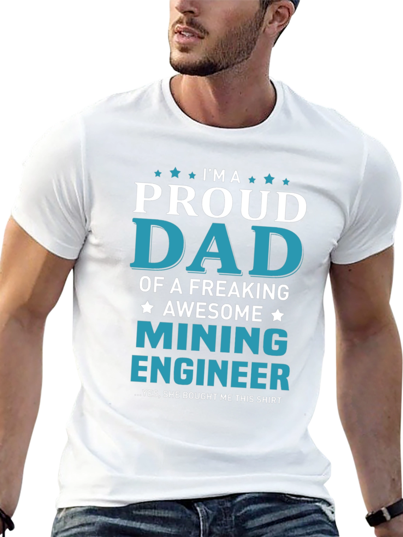 Proud Dad of Mining Engineer Graphic T-Shirt