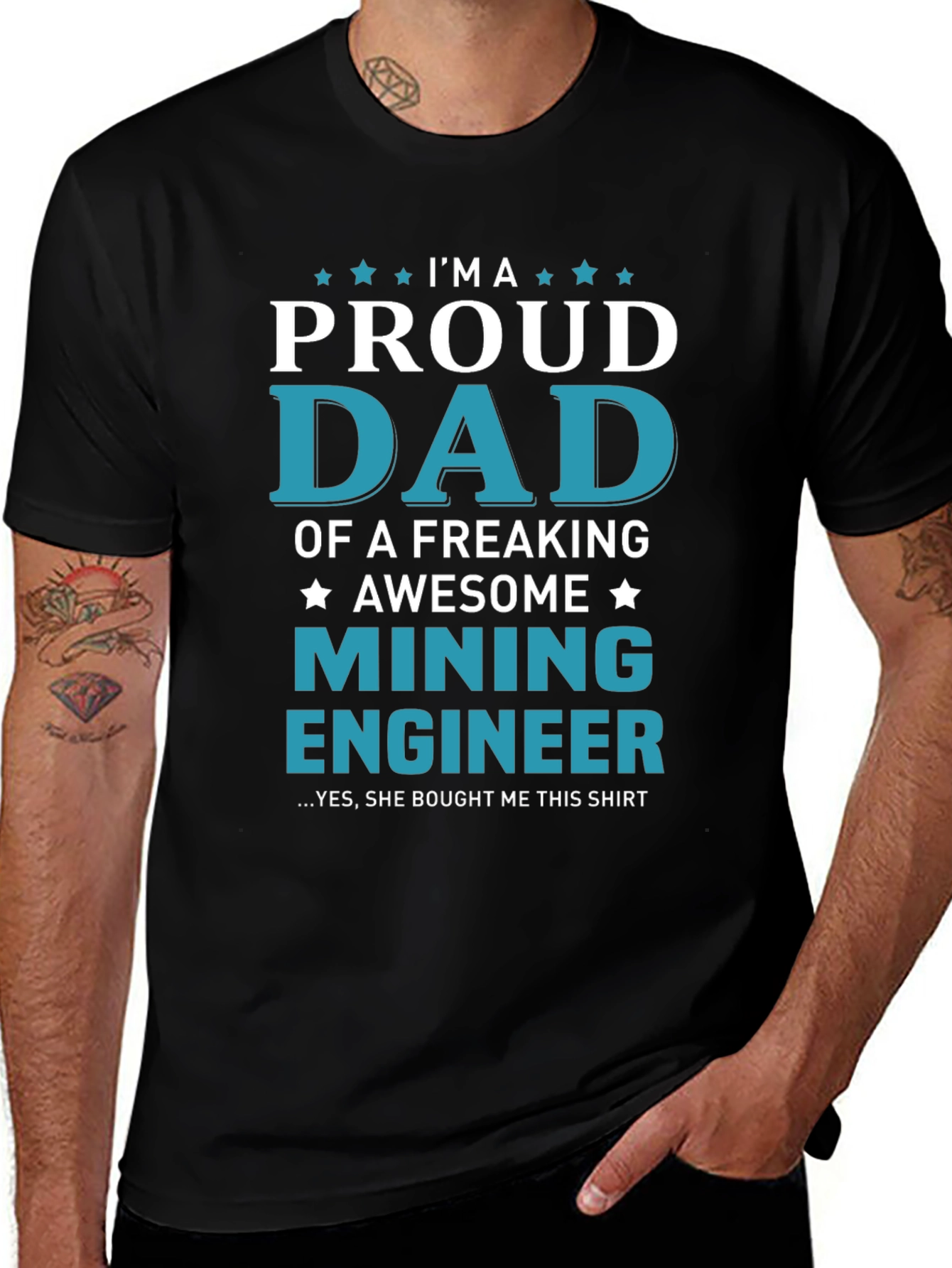 Proud Dad of Mining Engineer Graphic T-Shirt