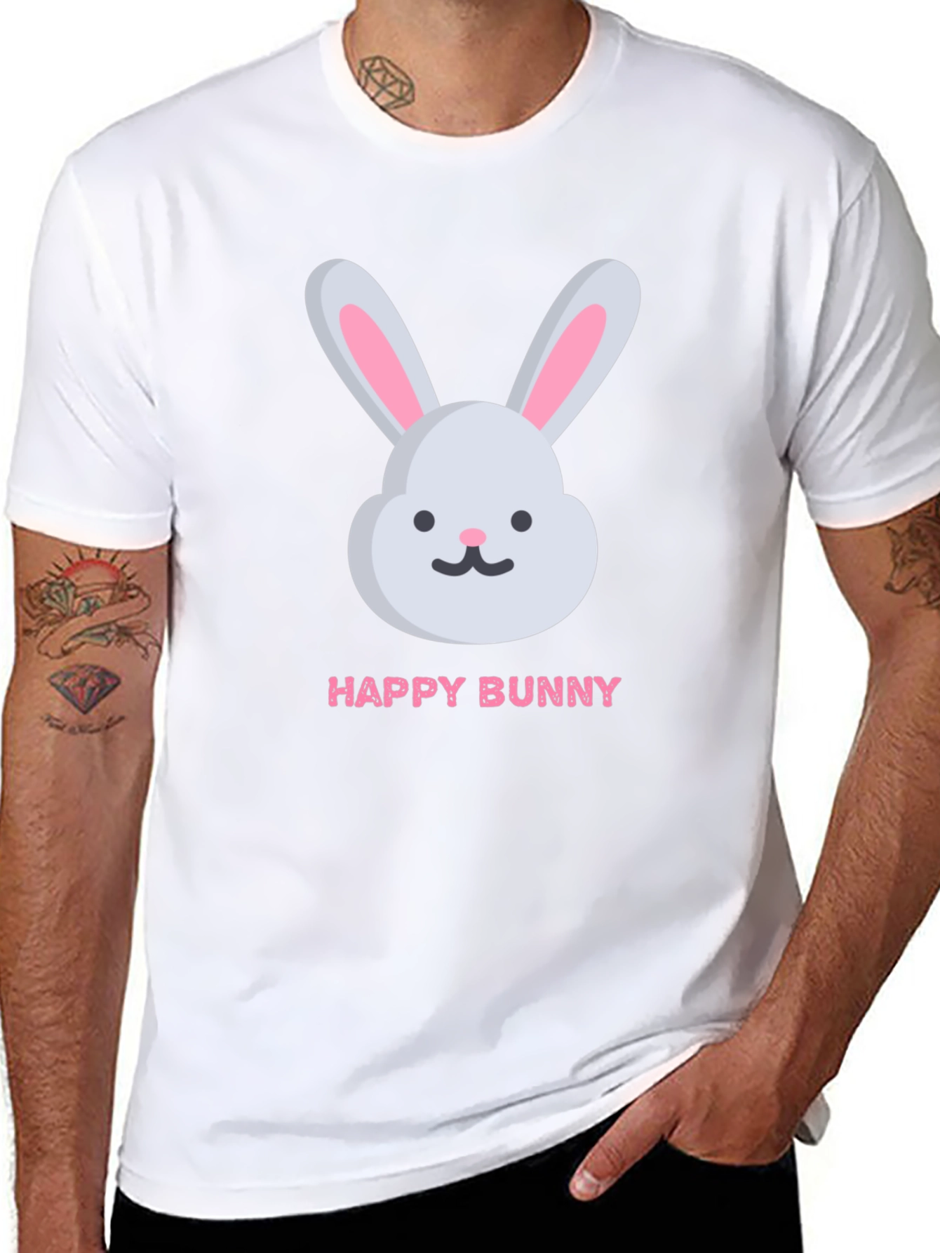 Happy Bunny Graphic T-Shirt - Cute Easter Tee