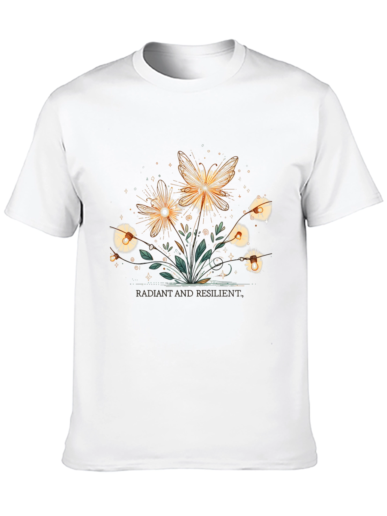 Butterfly Floral Graphic Tee - Black