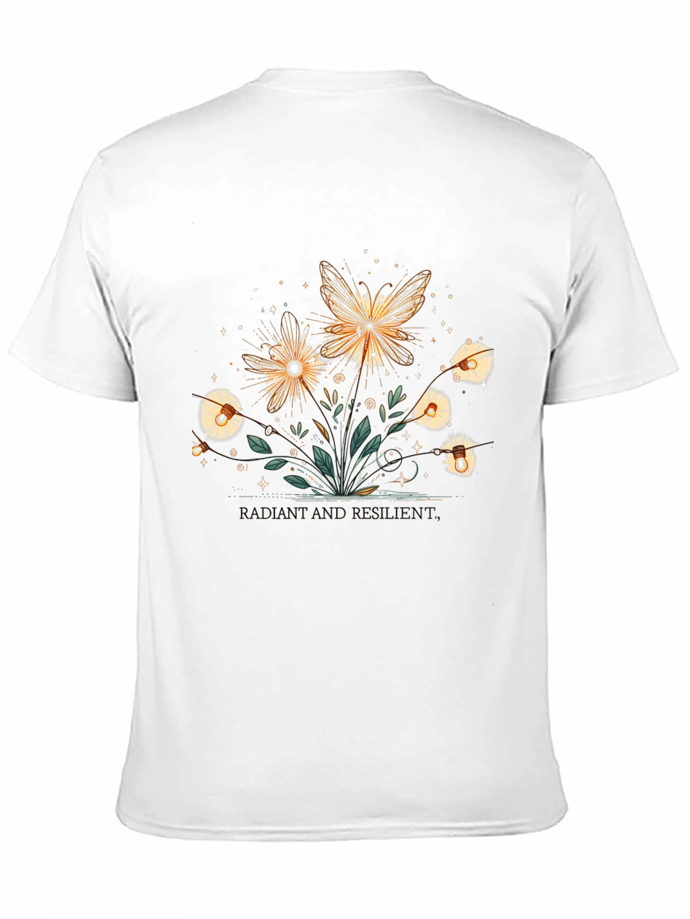 Butterfly Floral Graphic Tee - Black