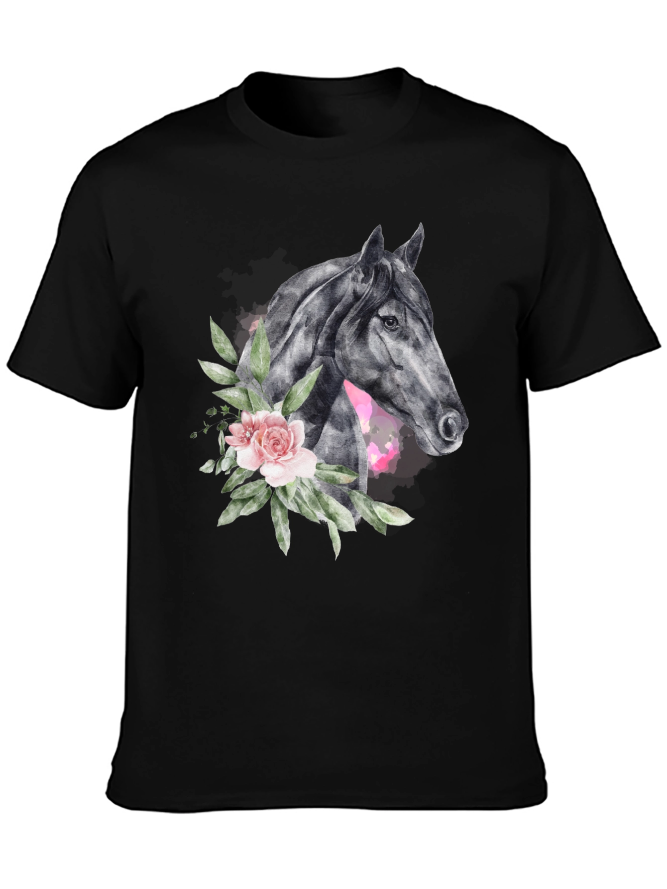 Floral Horse Graphic Print T-Shirt