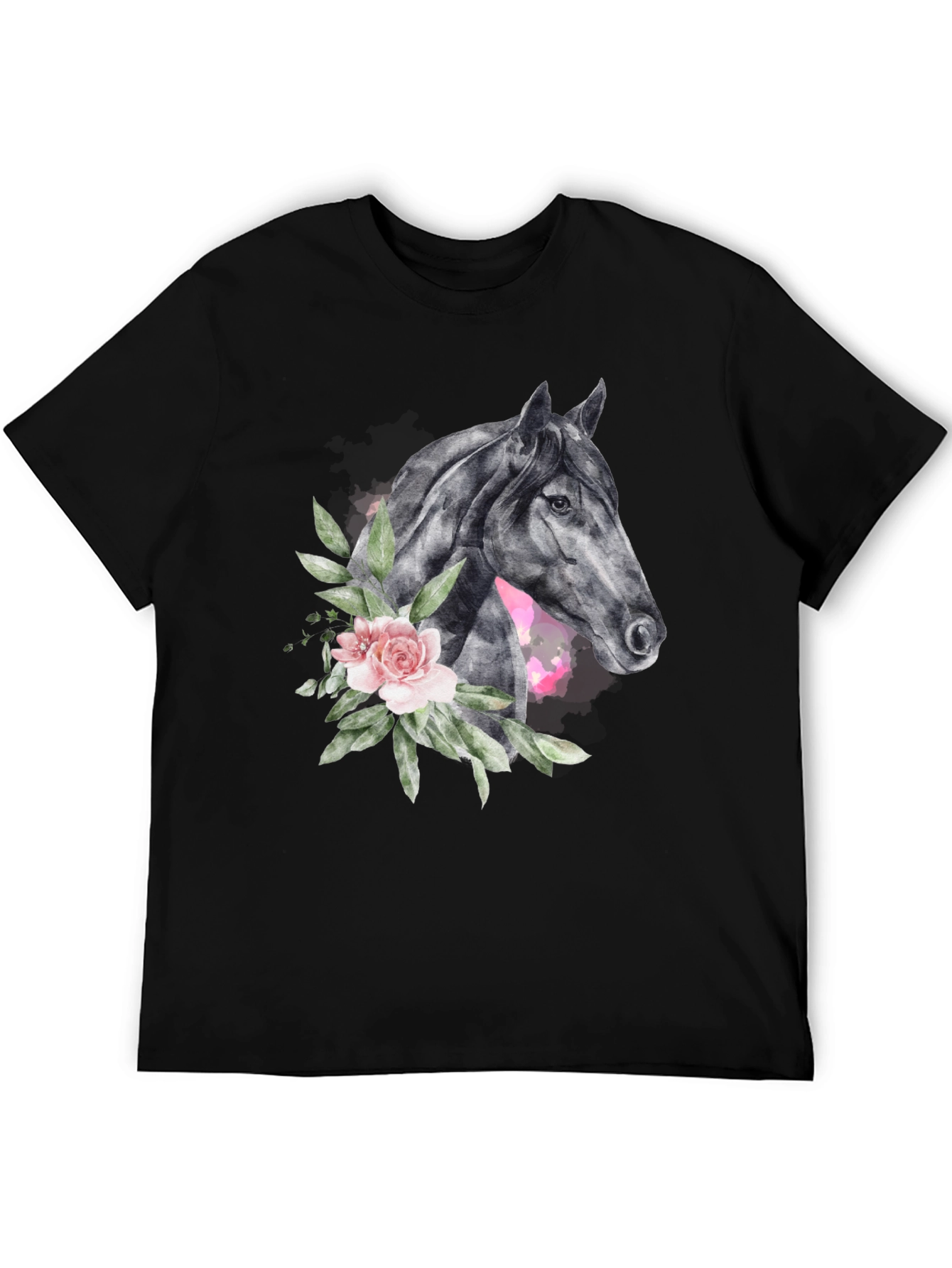 Floral Horse Graphic Print T-Shirt