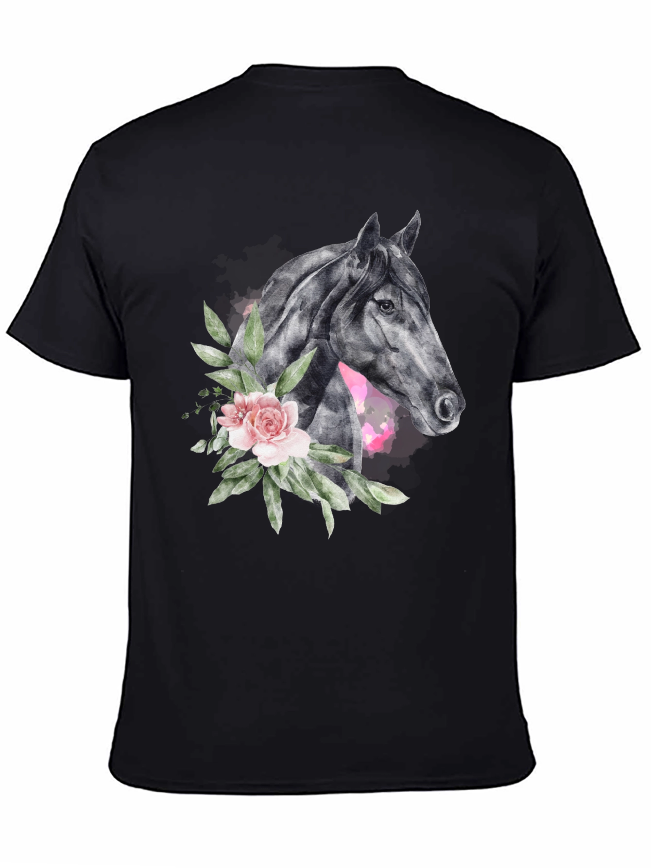Floral Horse Graphic Print T-Shirt