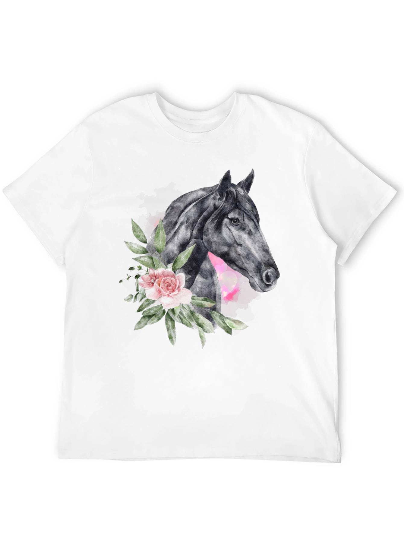 Floral Horse Graphic Print T-Shirt