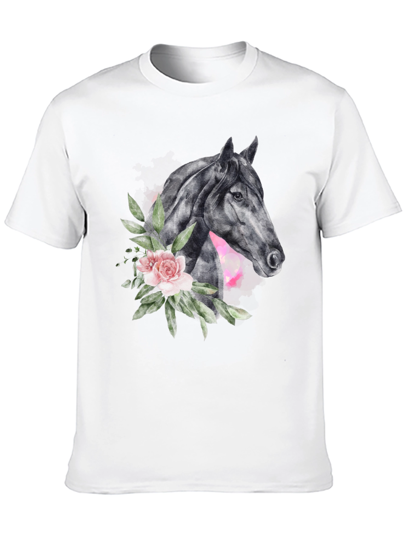 Floral Horse Graphic Print T-Shirt