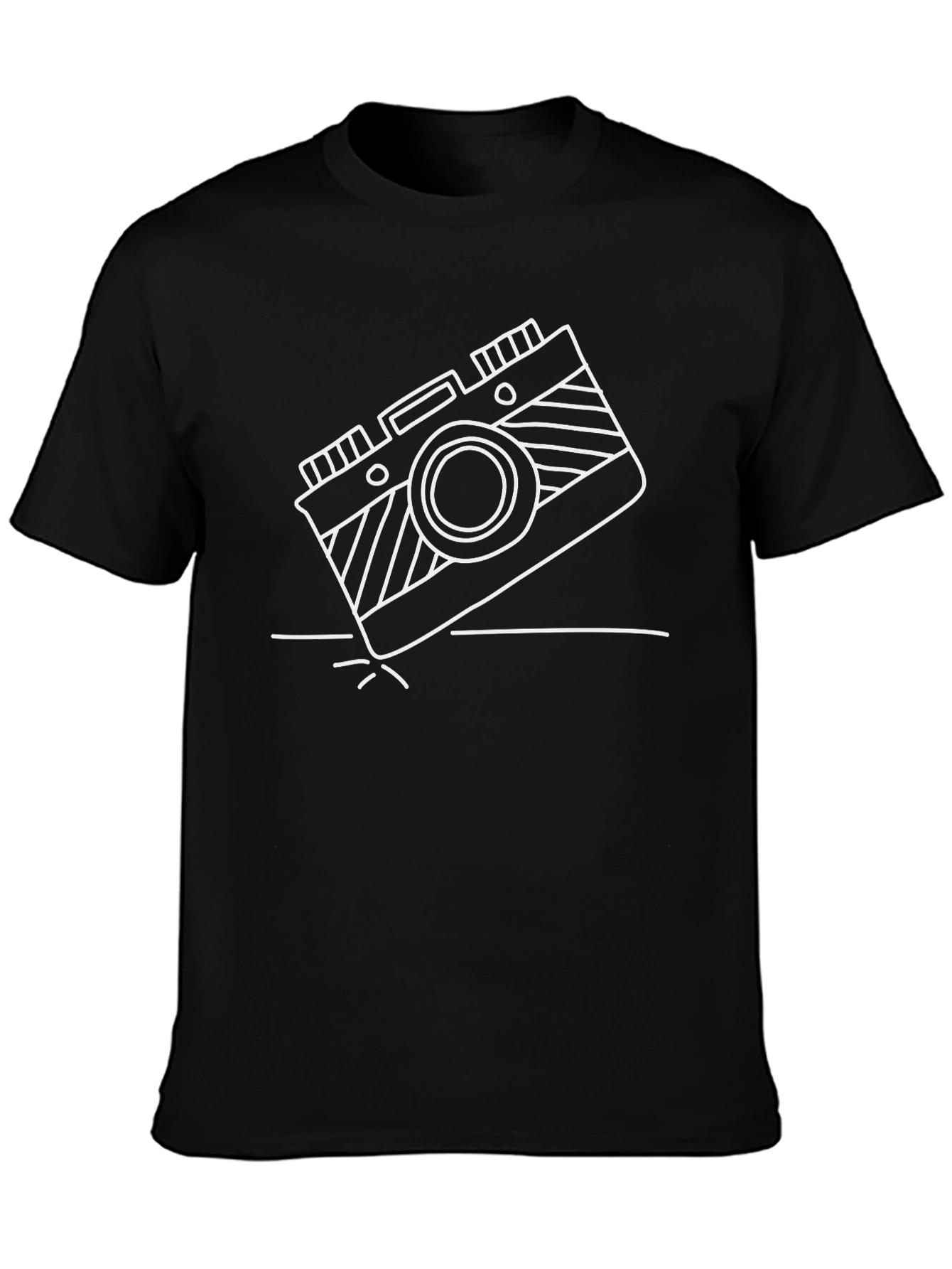 Retro Camera Graphic Tee - Cool Black T-Shirt