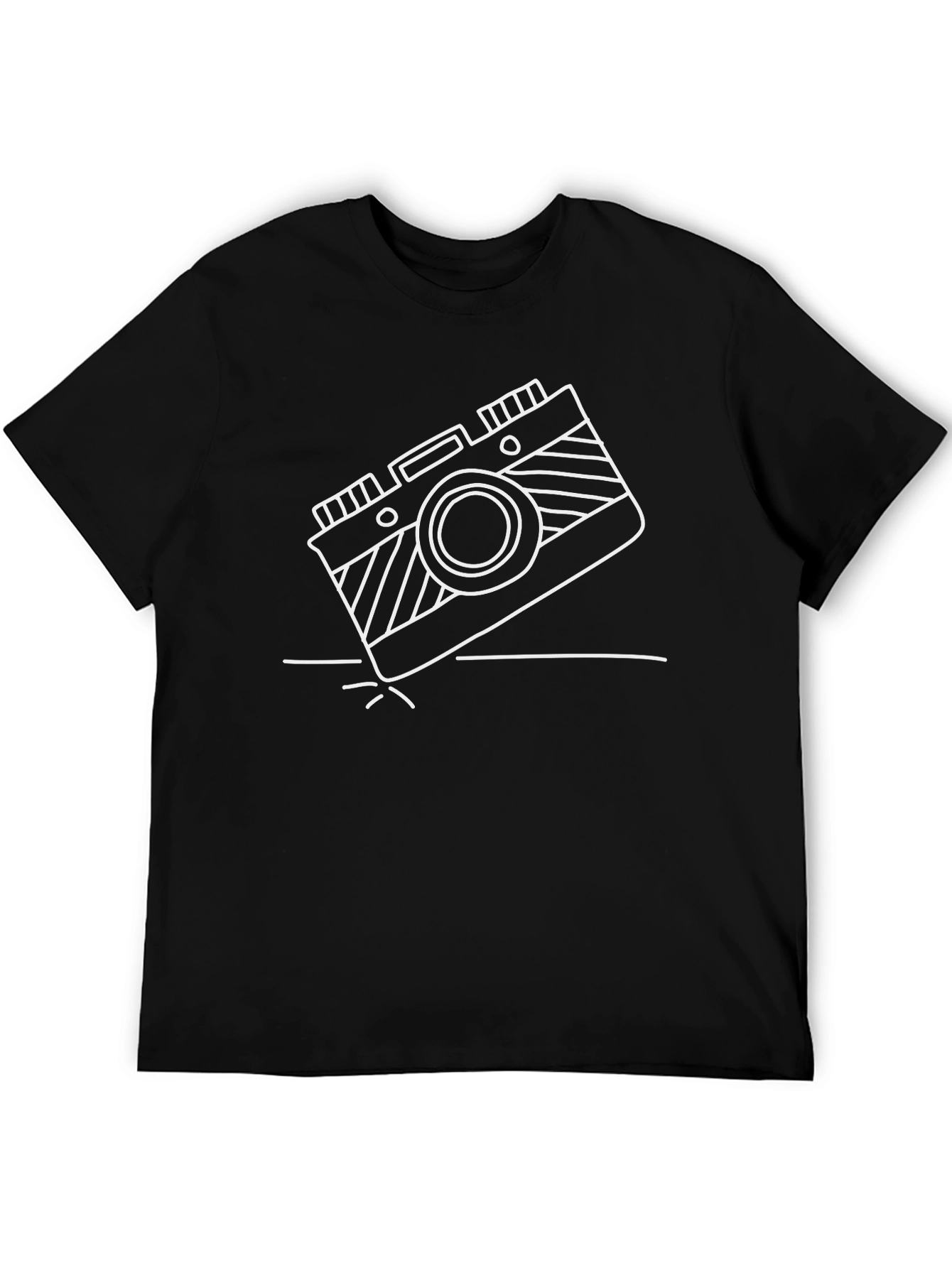 Retro Camera Graphic Tee - Cool Black T-Shirt