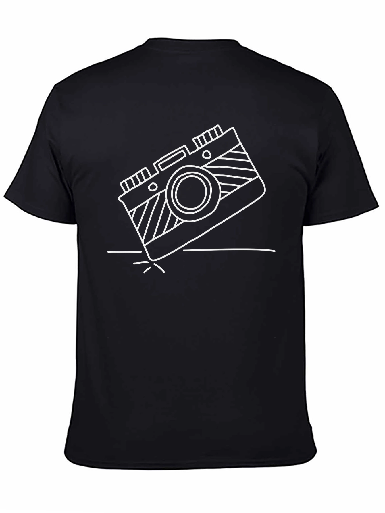 Retro Camera Graphic Tee - Cool Black T-Shirt