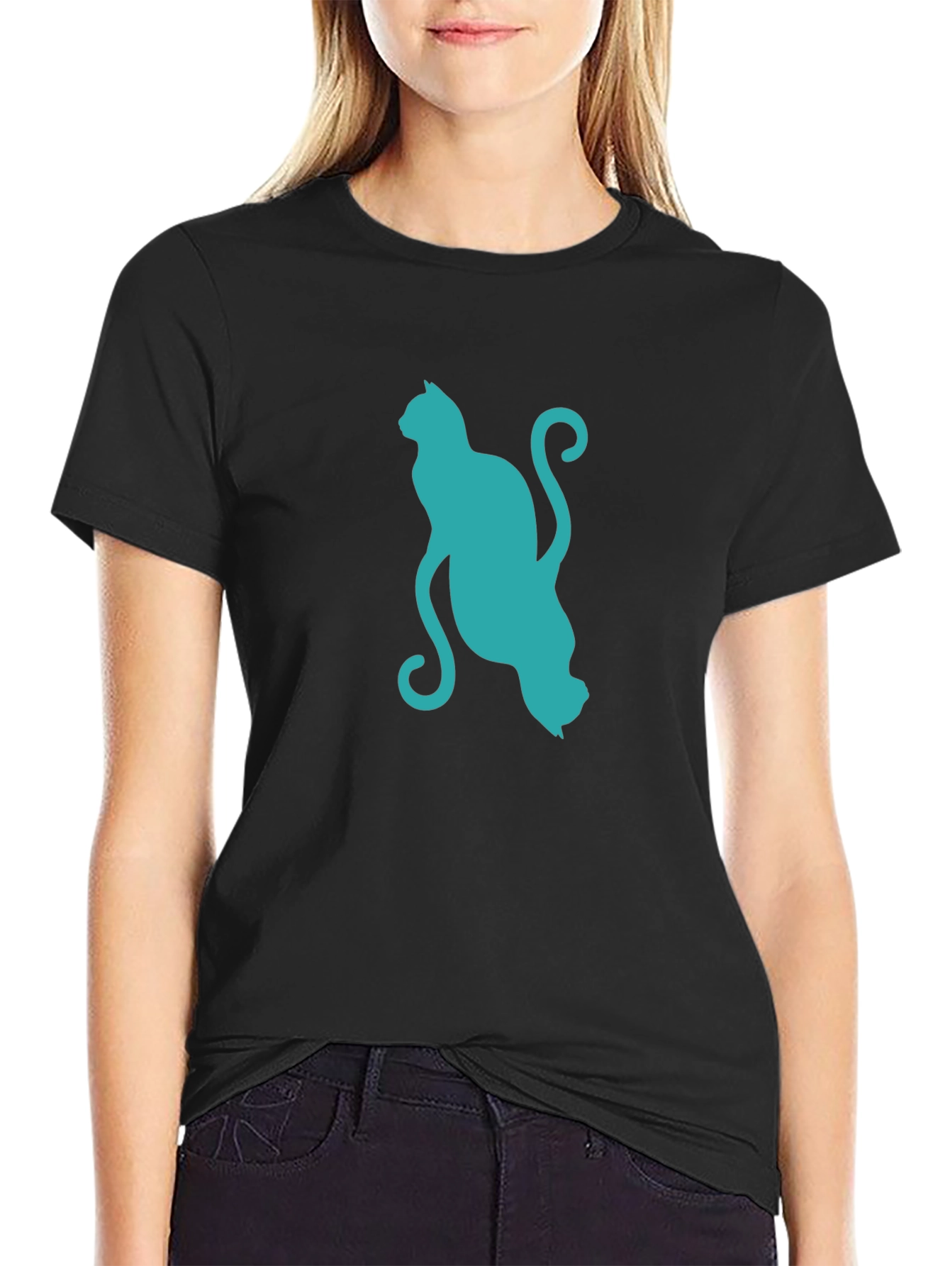 Cool Cat Silhouette Graphic Tee