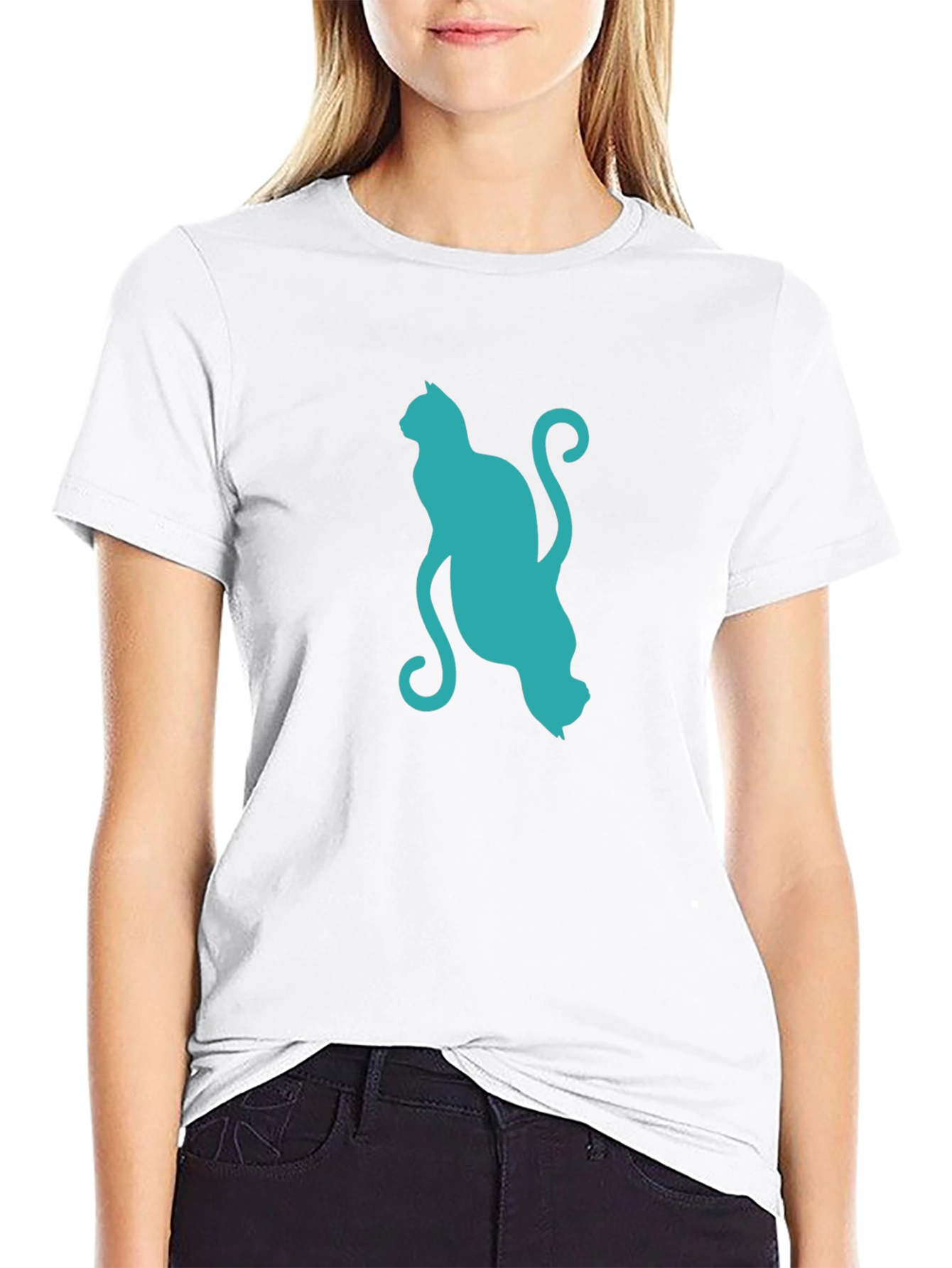 Cool Cat Silhouette Graphic Tee