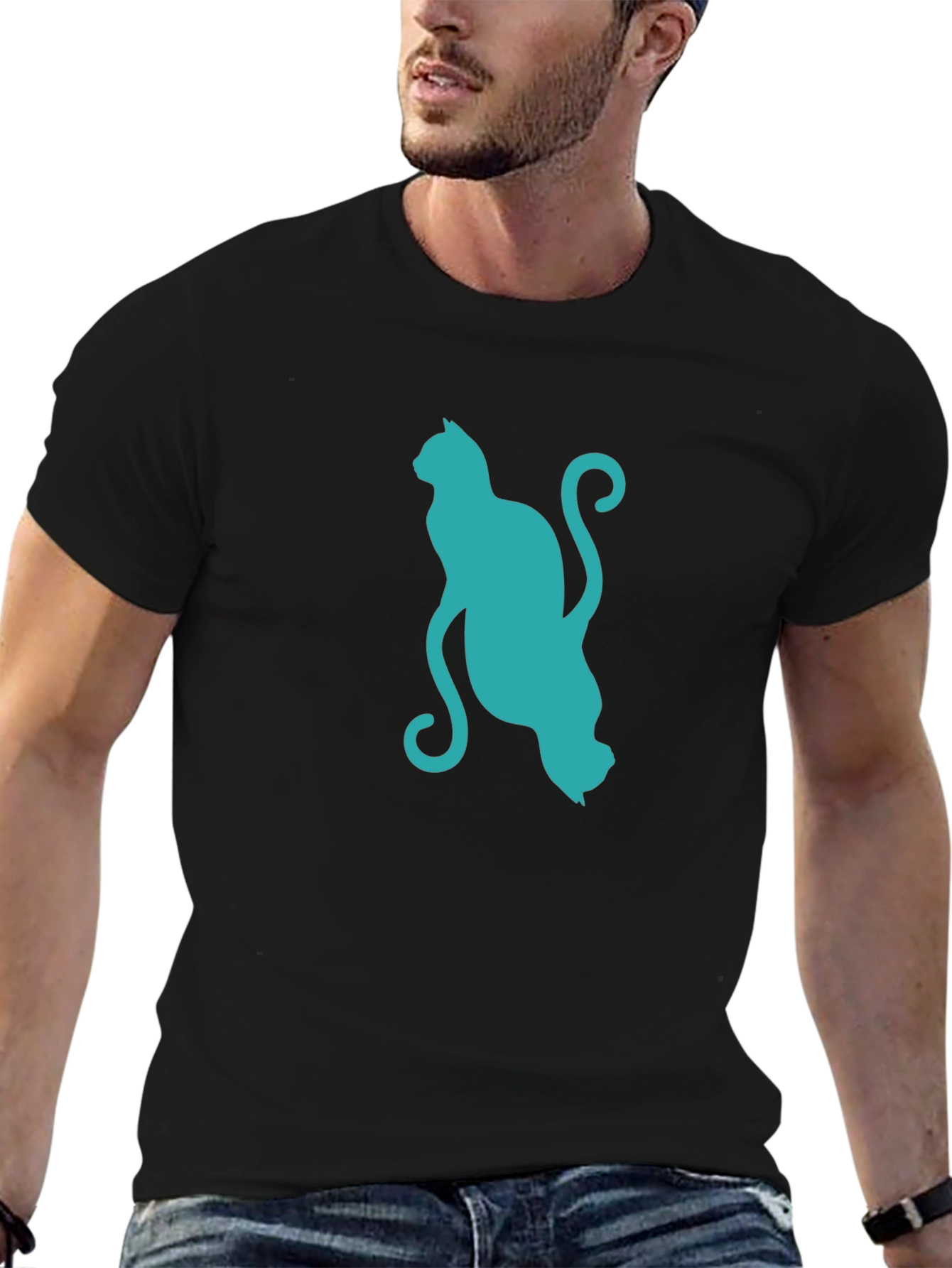 Cool Cat Silhouette Graphic Tee
