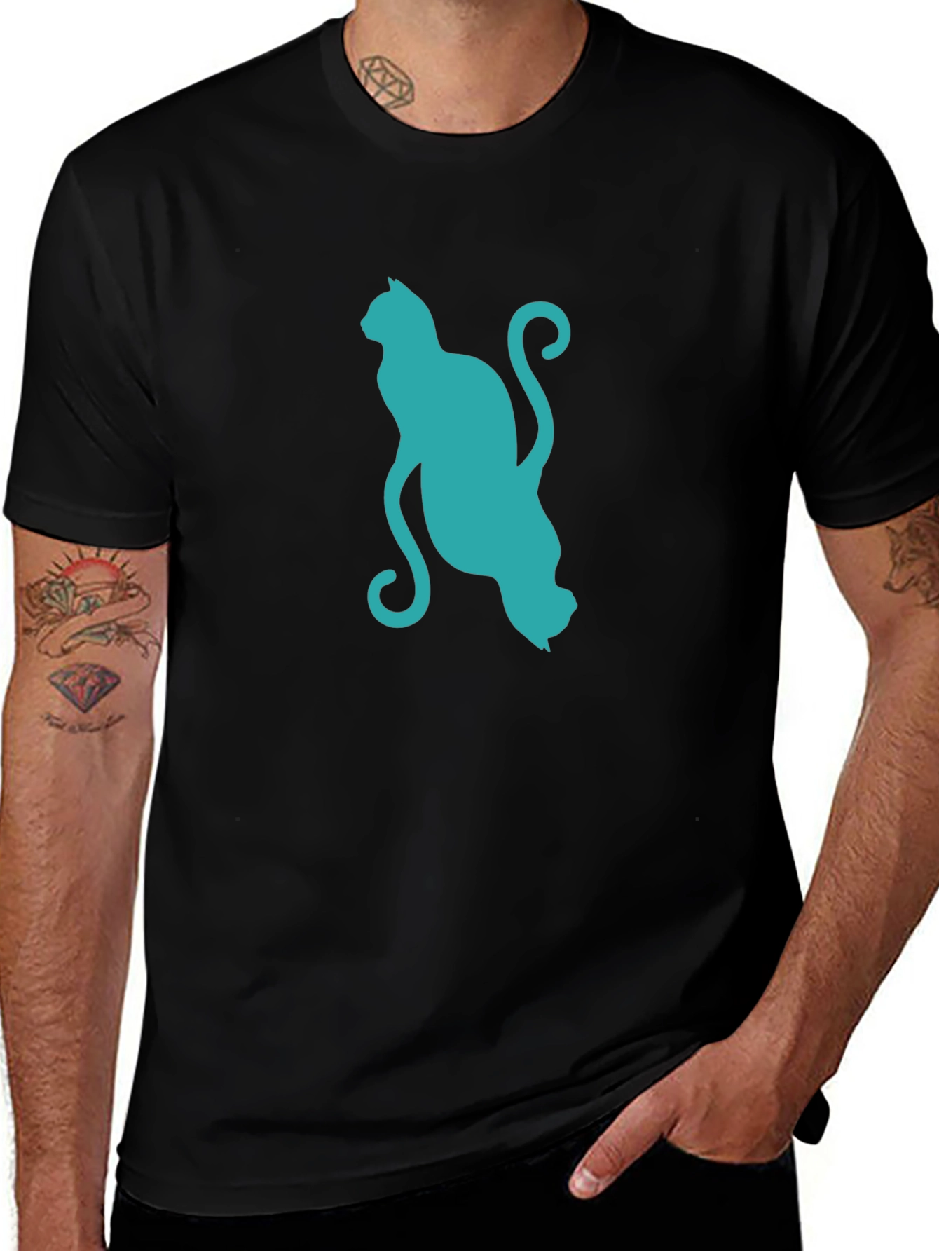 Cool Cat Silhouette Graphic Tee