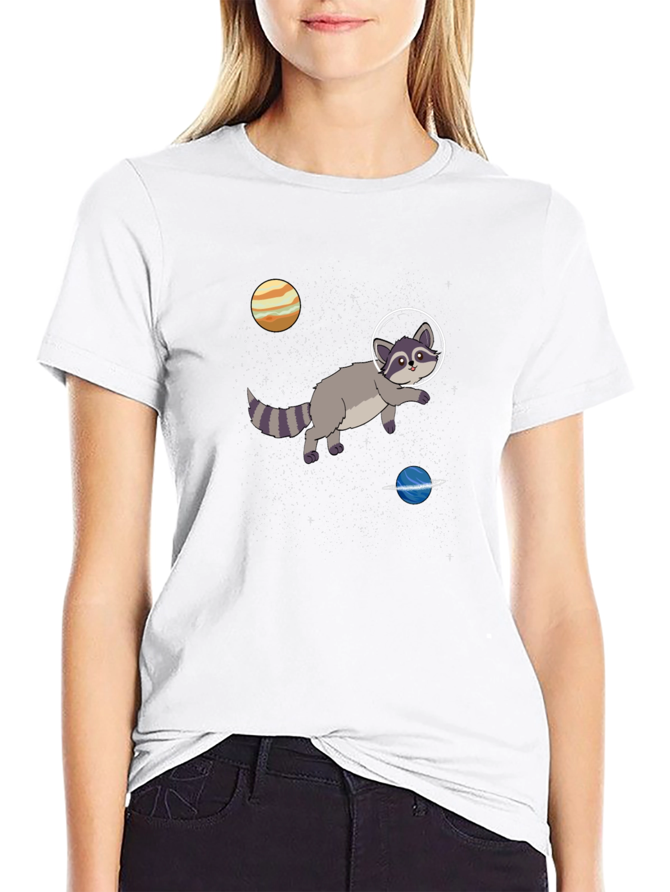 Space Raccoon Graphic T-Shirt - Cosmic Adventures