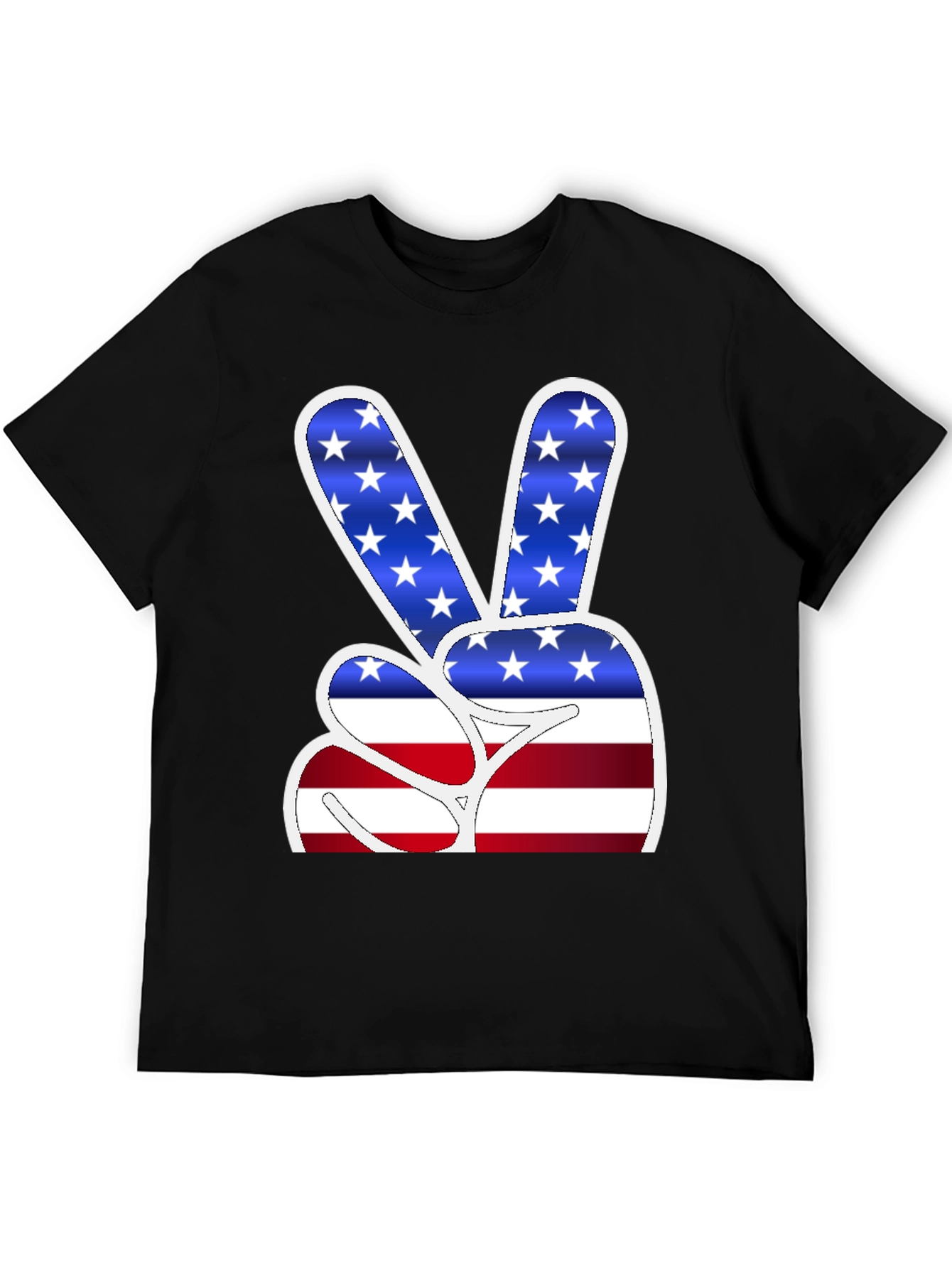 American Flag Peace Sign Graphic T-Shirt
