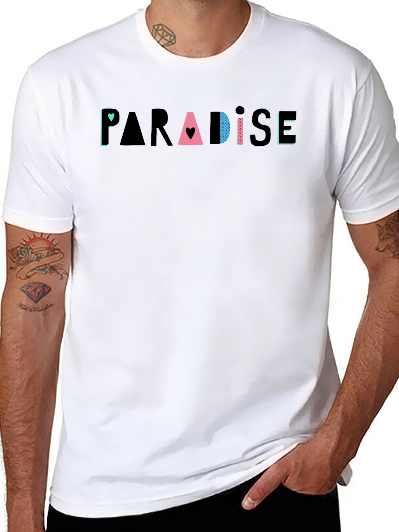 Paradise Graphic Print Black T-Shirt