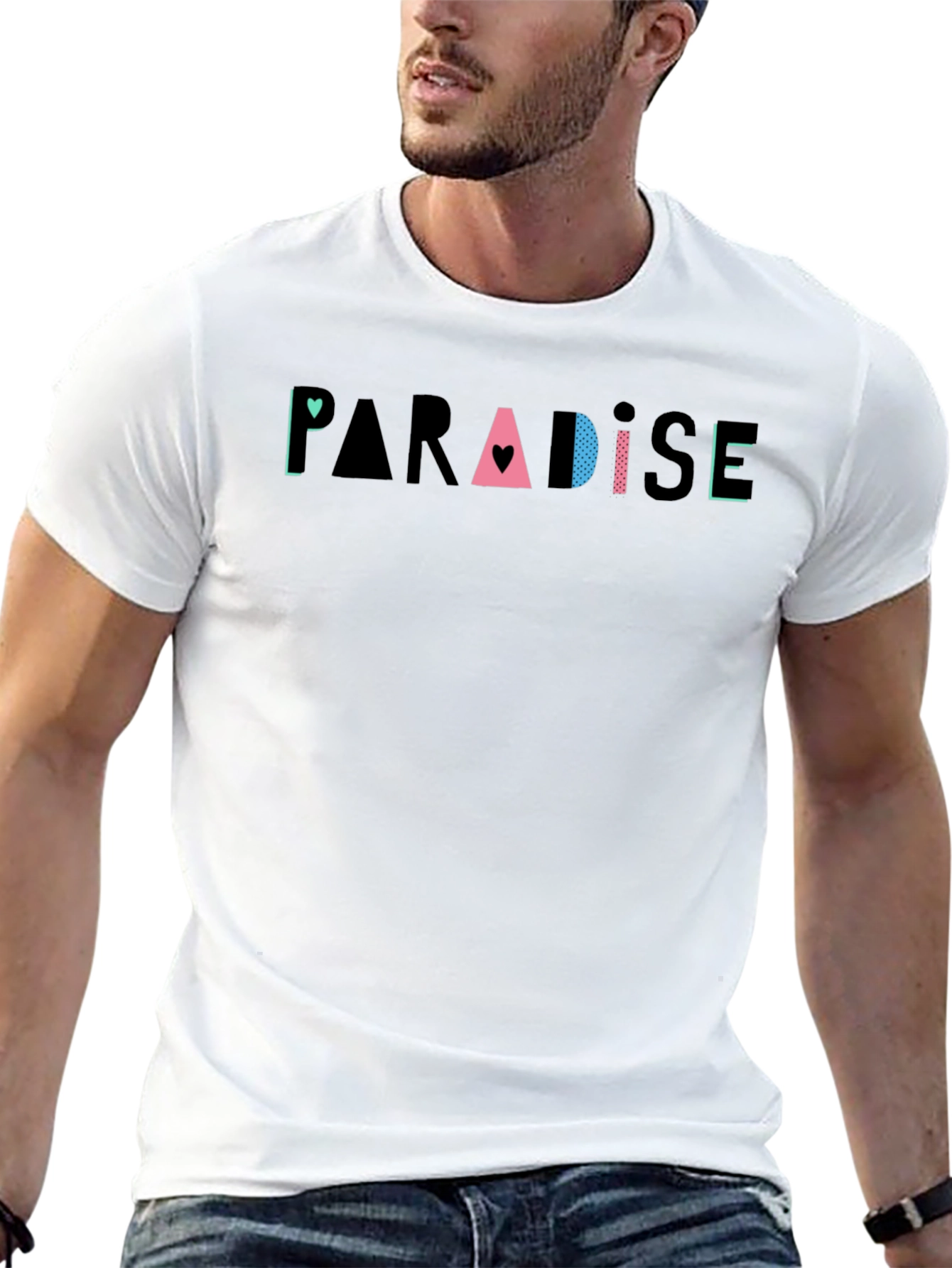 Paradise Graphic Print Black T-Shirt