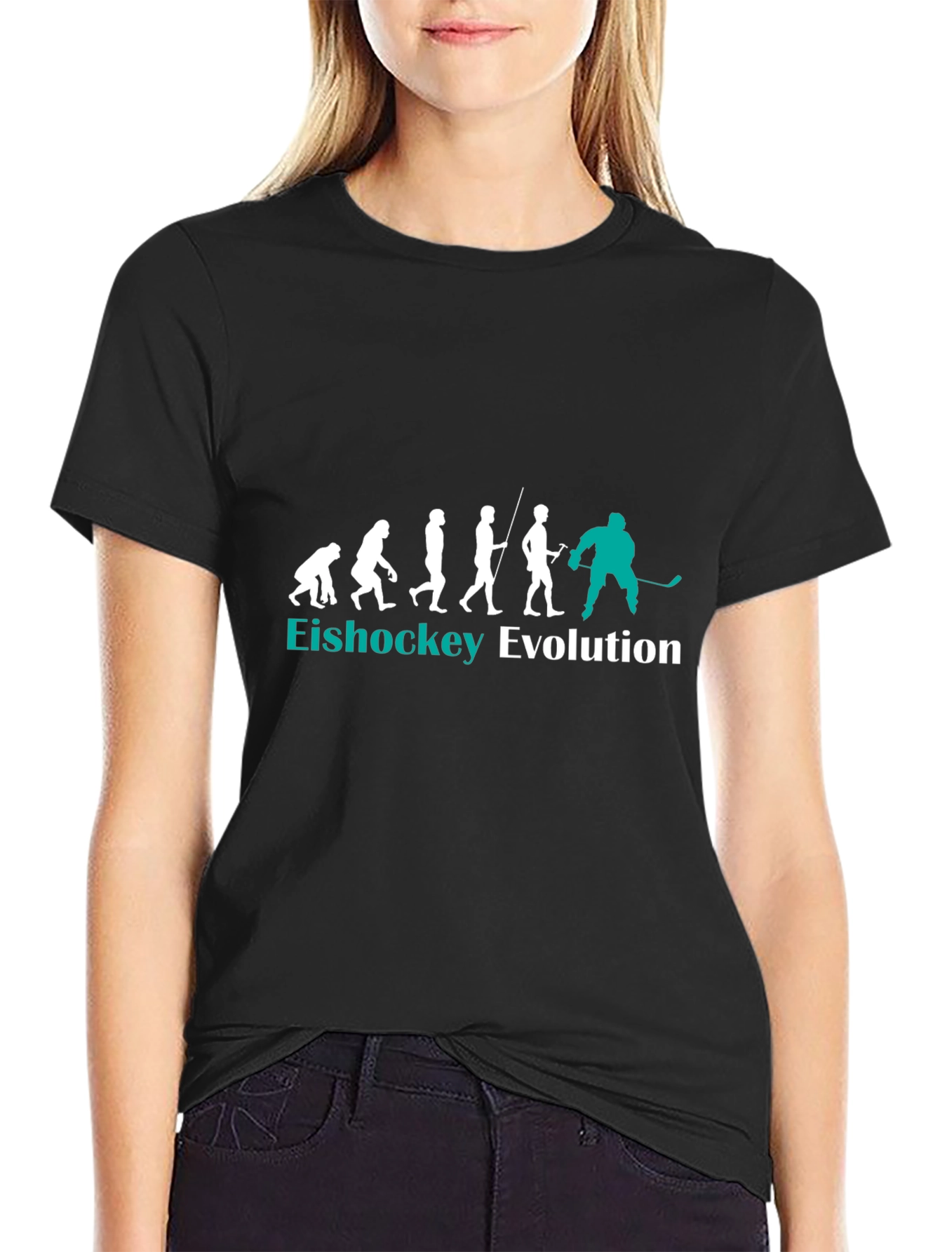 Eishockey Evolution Black T-Shirt