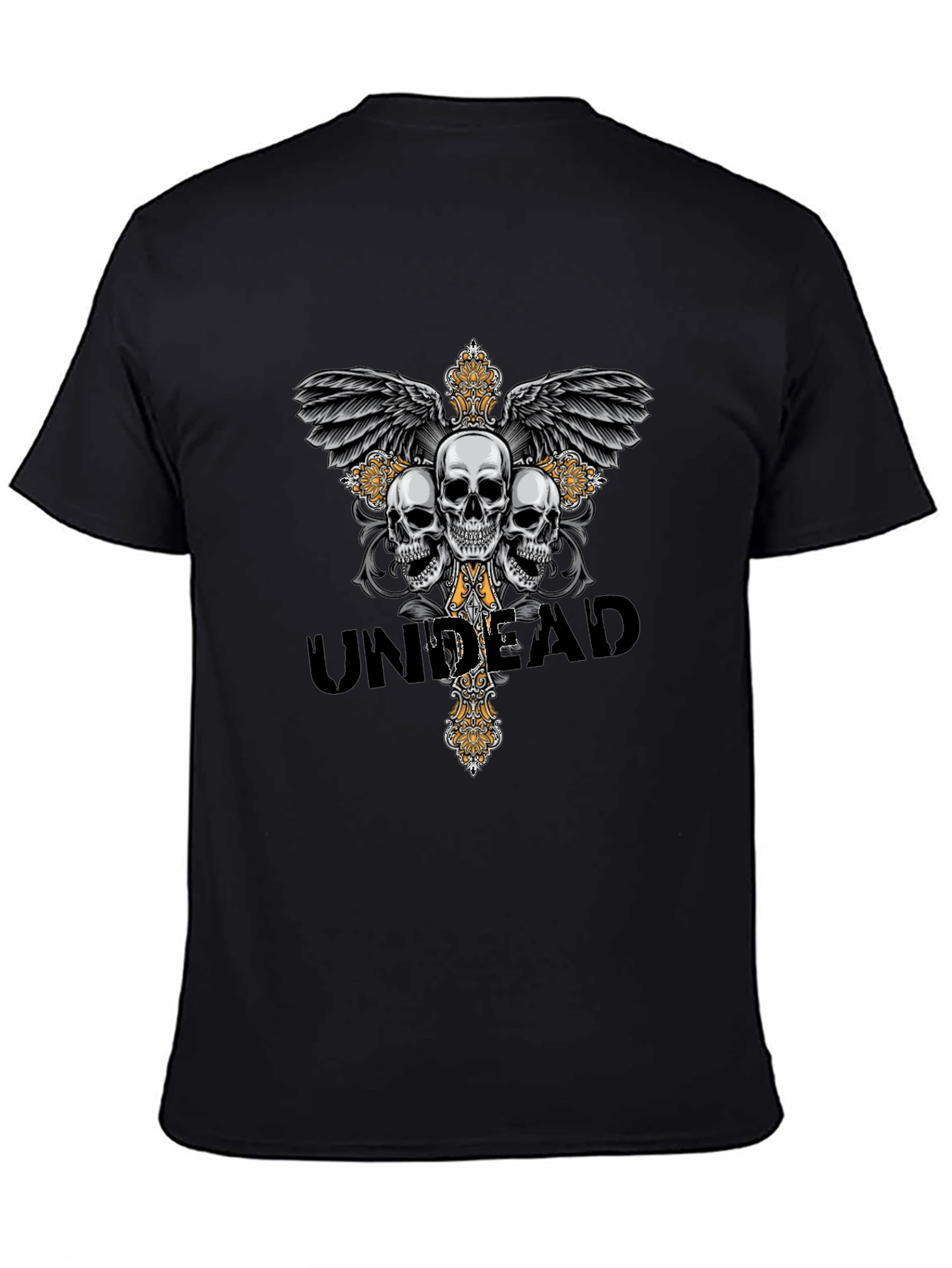 Undead Skull Graphic T-Shirt - Gothic Style