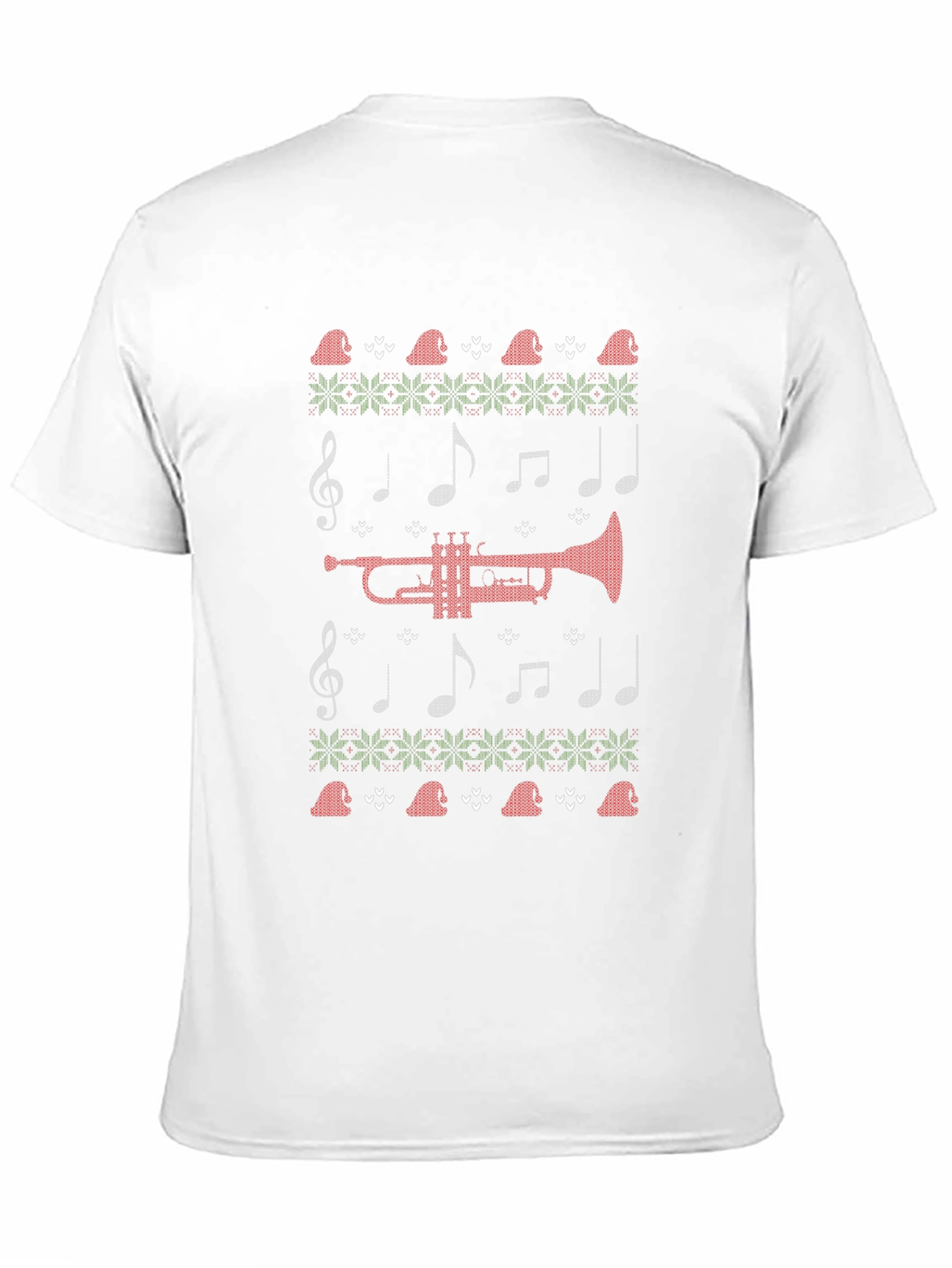 Musical Christmas T-Shirt - Trumpet Knit Pattern