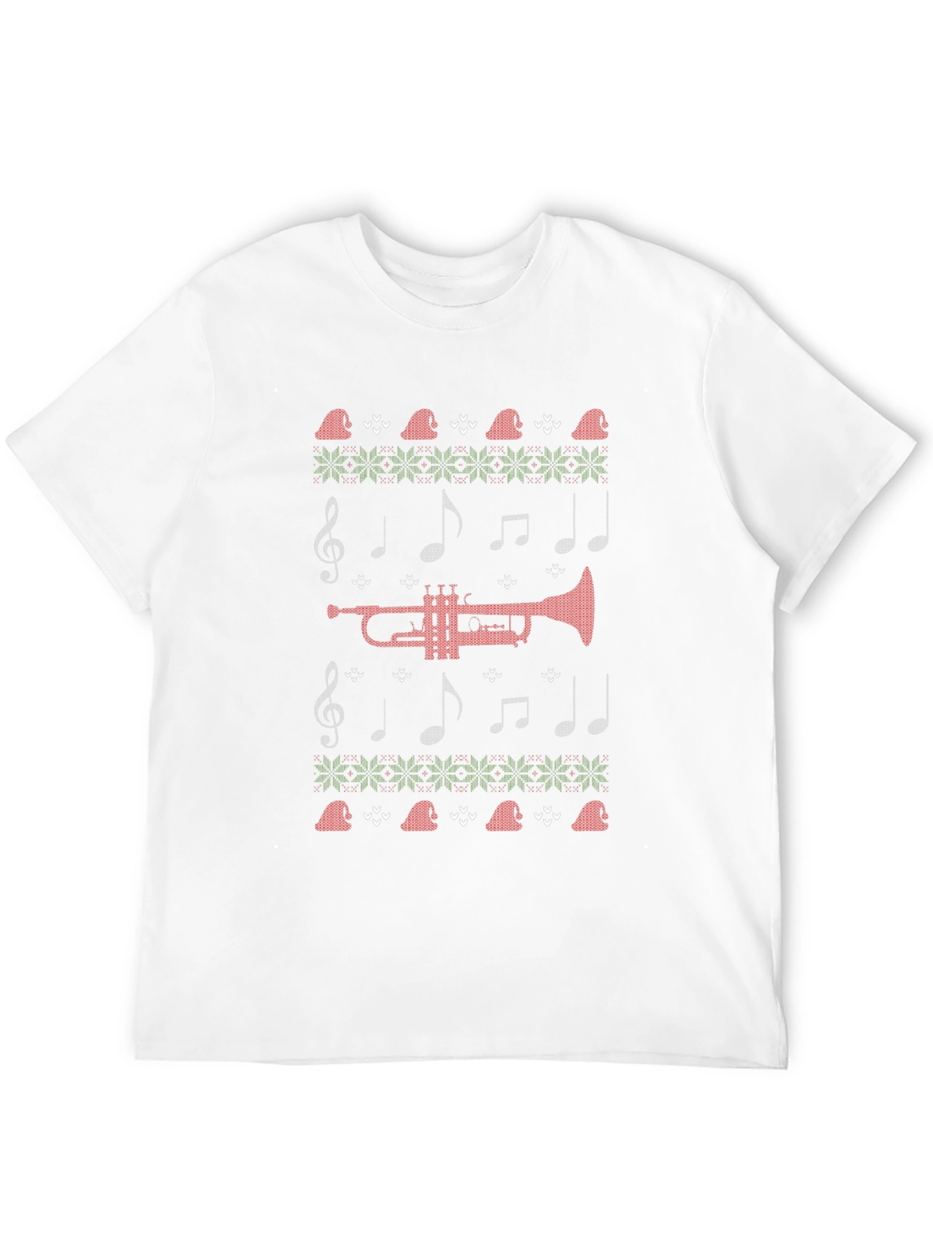 Musical Christmas T-Shirt - Trumpet Knit Pattern