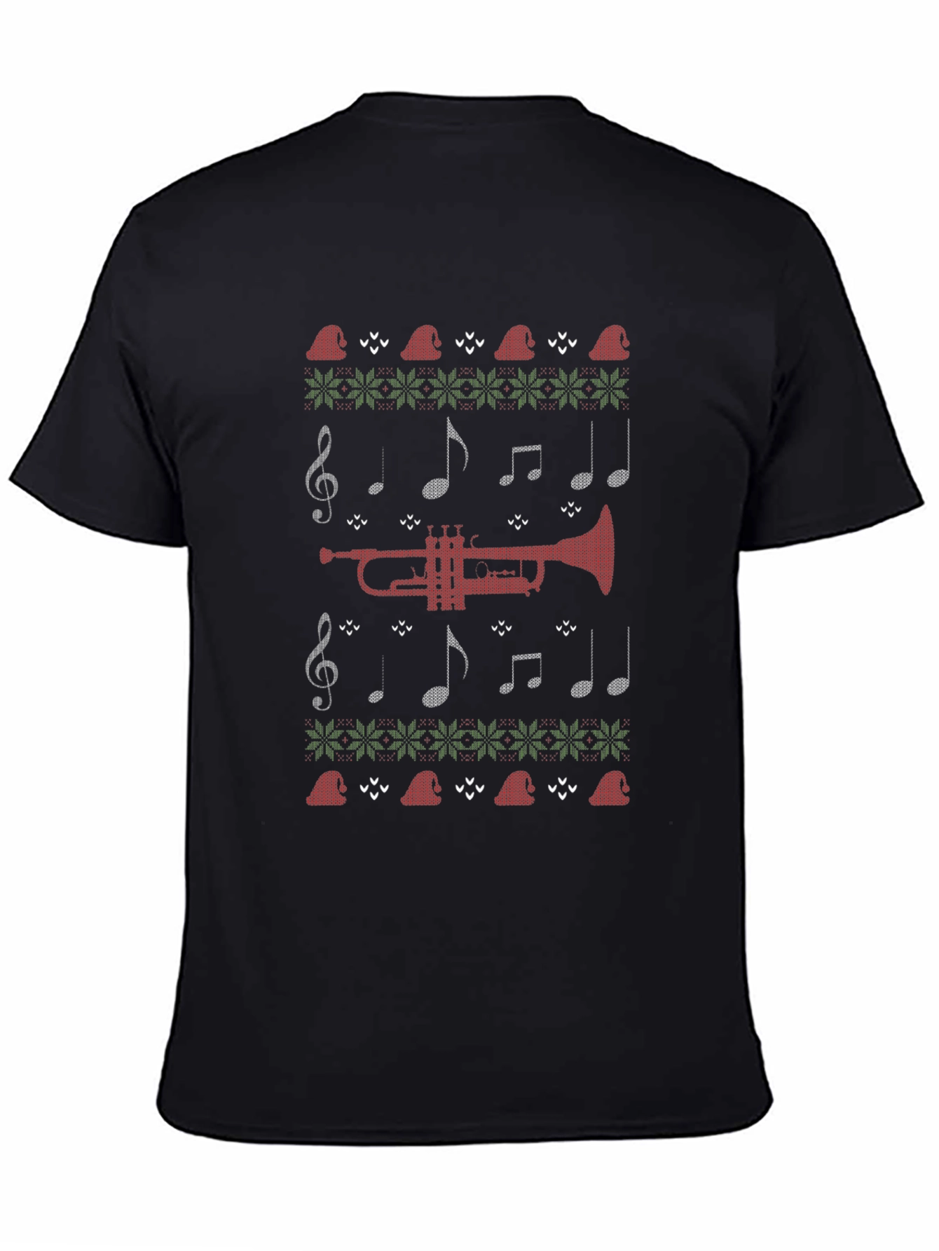 Musical Christmas T-Shirt - Trumpet Knit Pattern