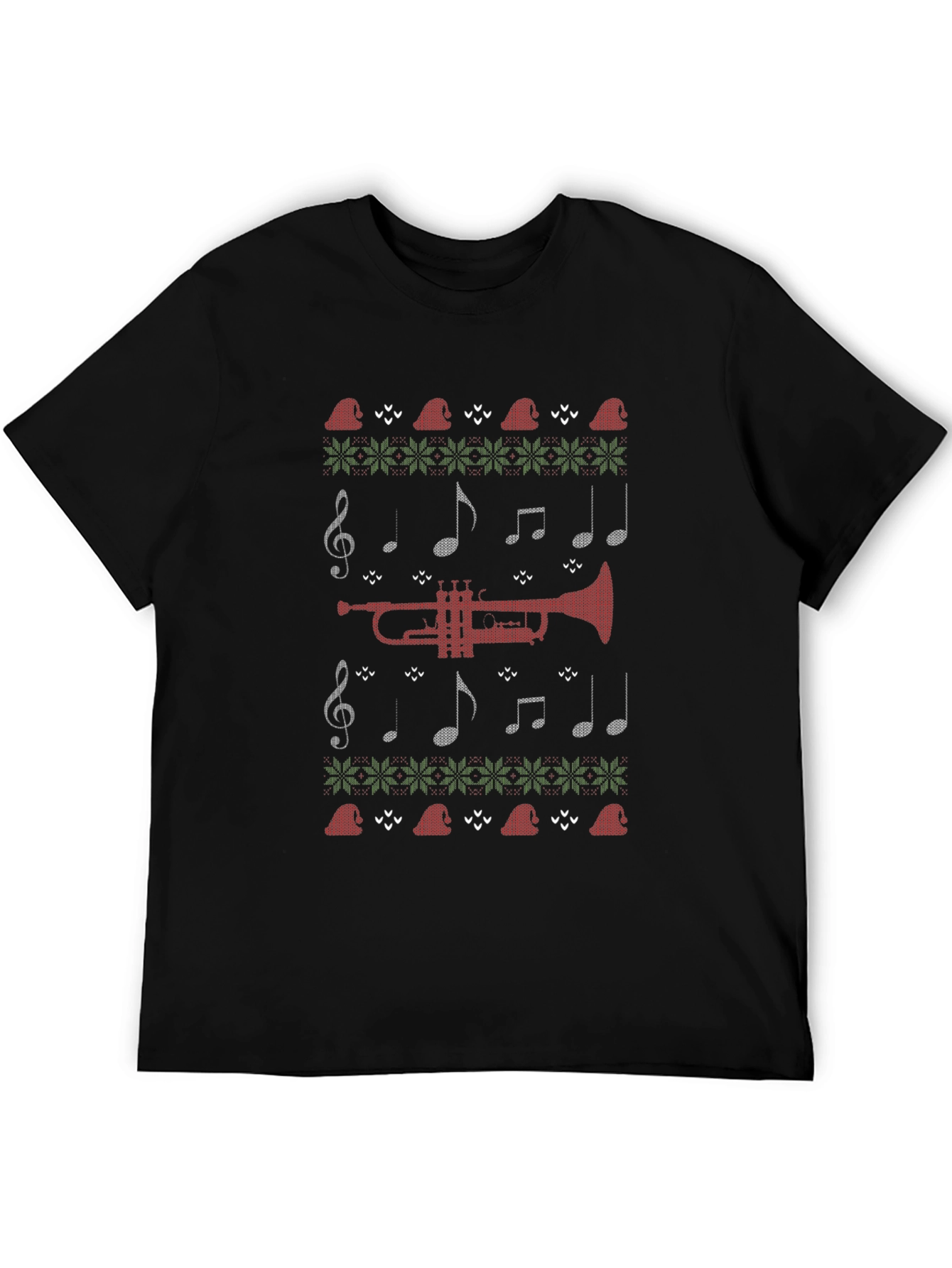 Musical Christmas T-Shirt - Trumpet Knit Pattern