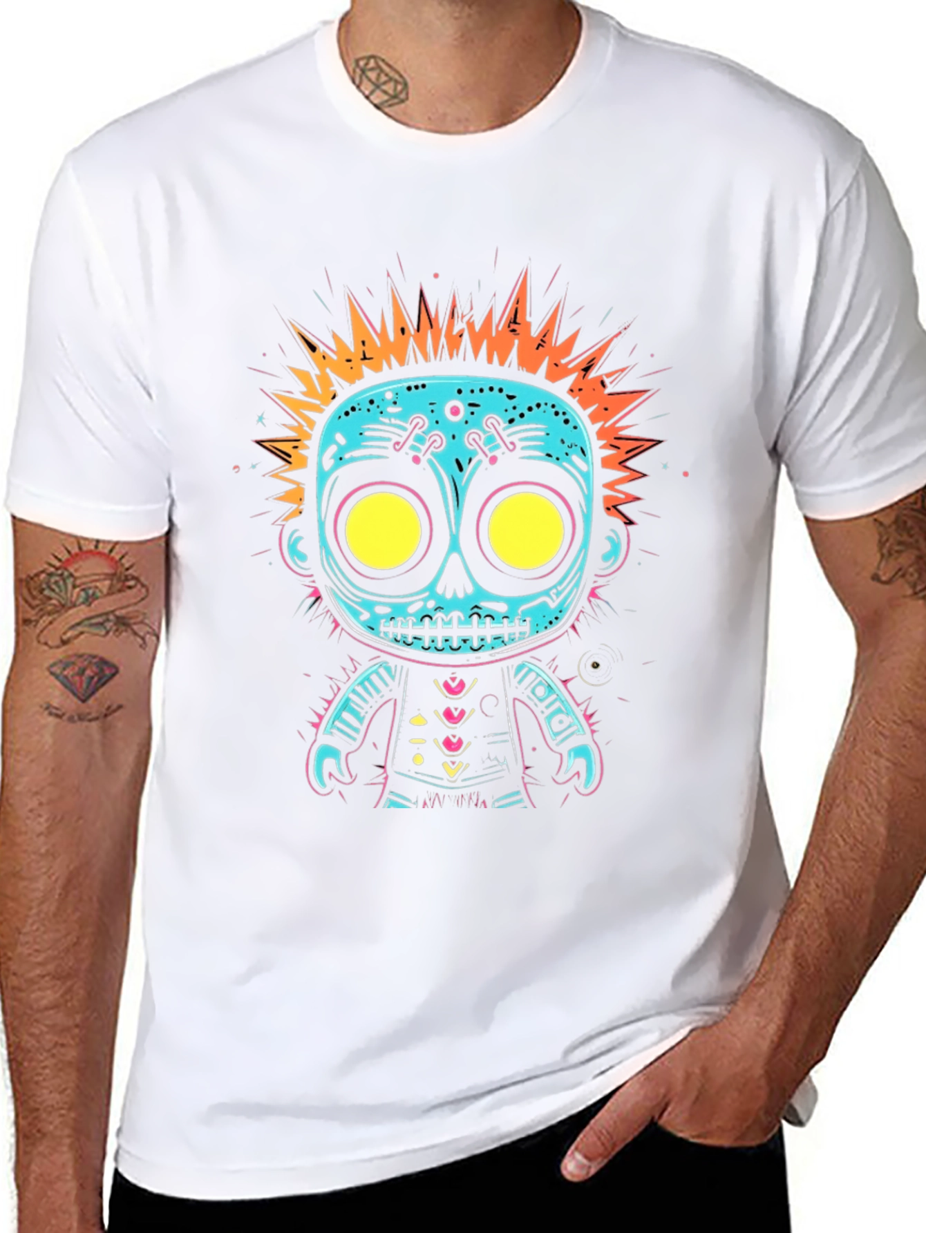 Cool Cartoon Skull Graphic Tee - Edgy Style