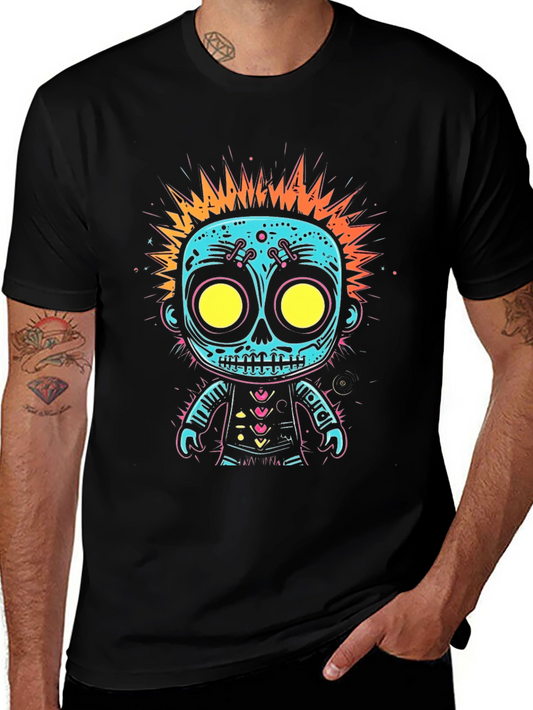 Cool Cartoon Skull Graphic Tee - Edgy Style