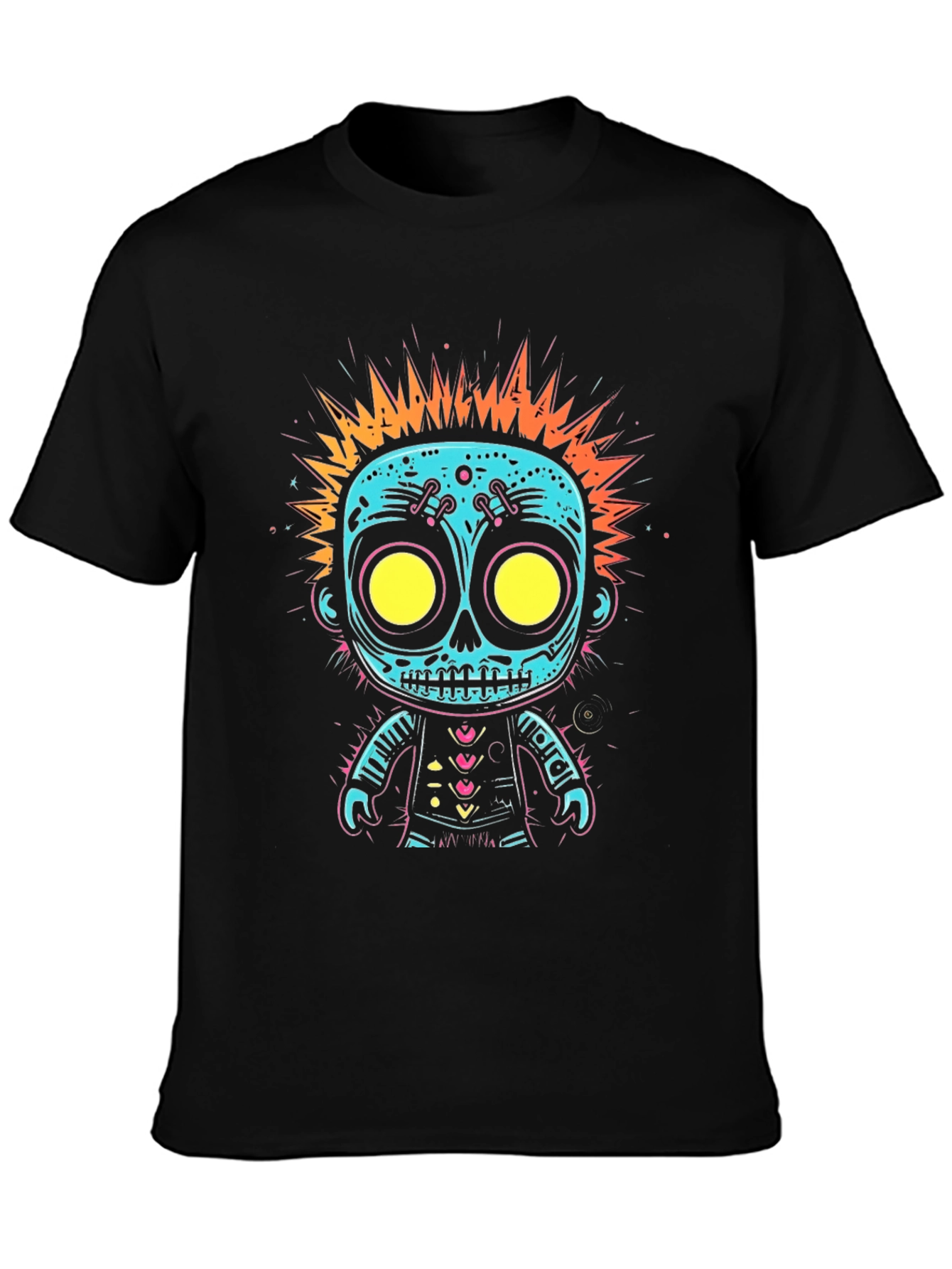 Cool Cartoon Skull Graphic Tee - Edgy Style