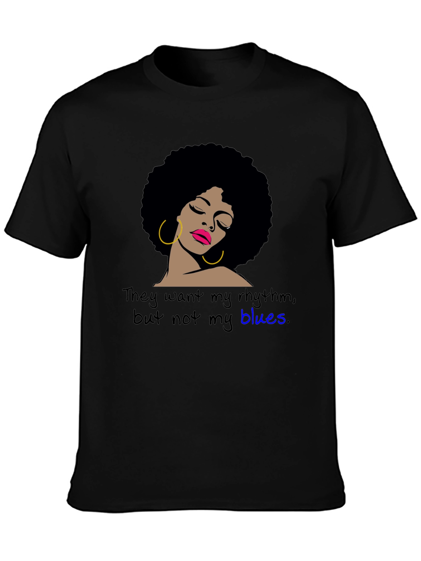 Rhythm & Blues Tee - Afro Woman Graphic T-Shirt