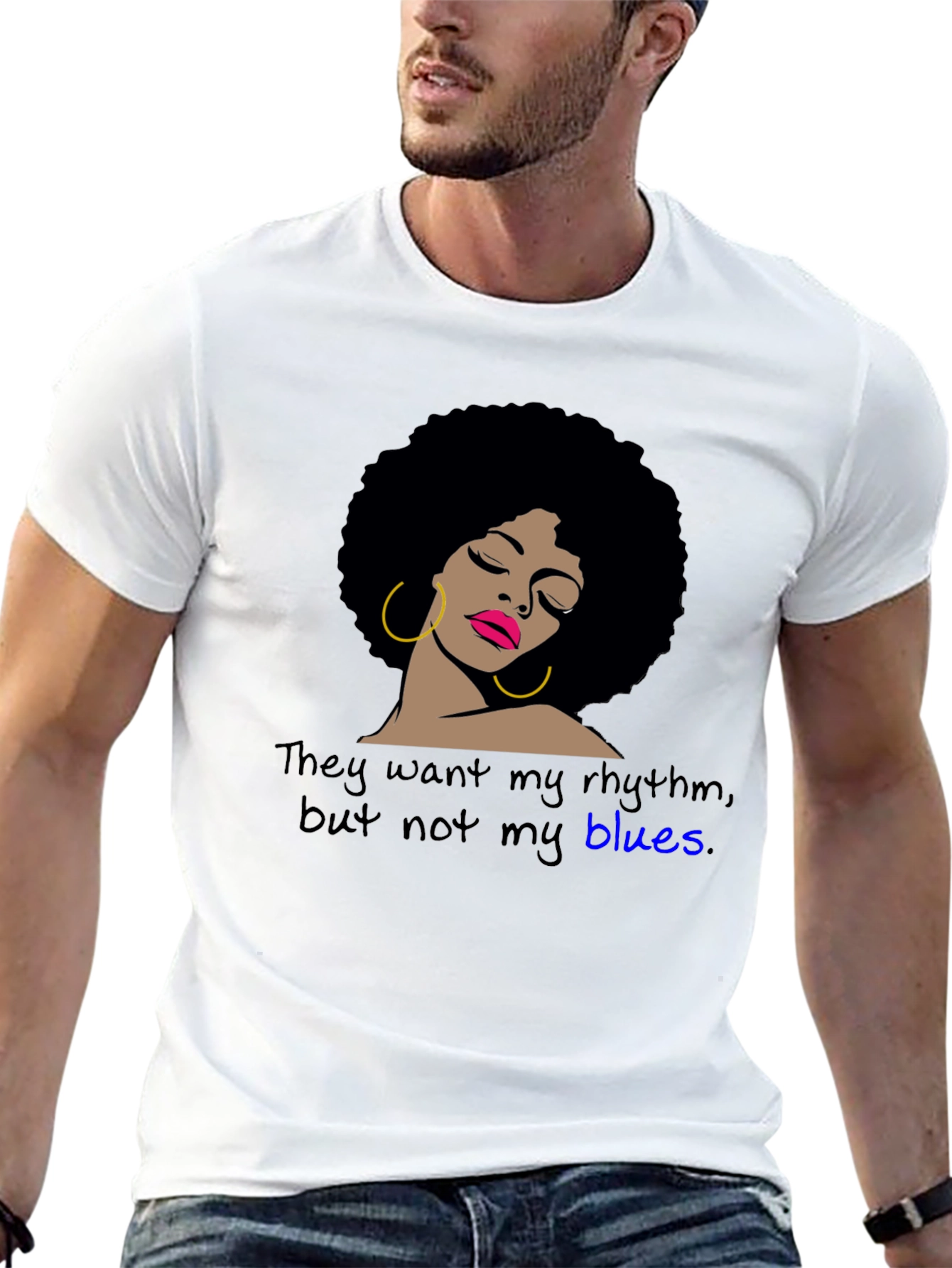 Rhythm & Blues Tee - Afro Woman Graphic T-Shirt