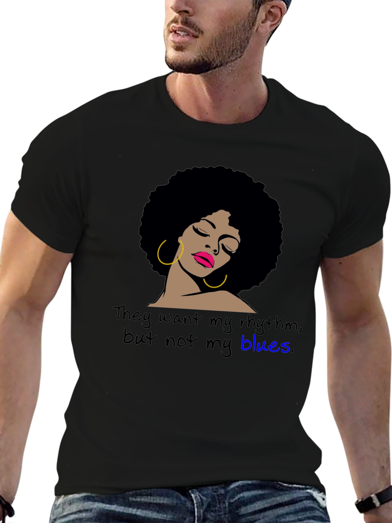 Rhythm & Blues Tee - Afro Woman Graphic T-Shirt