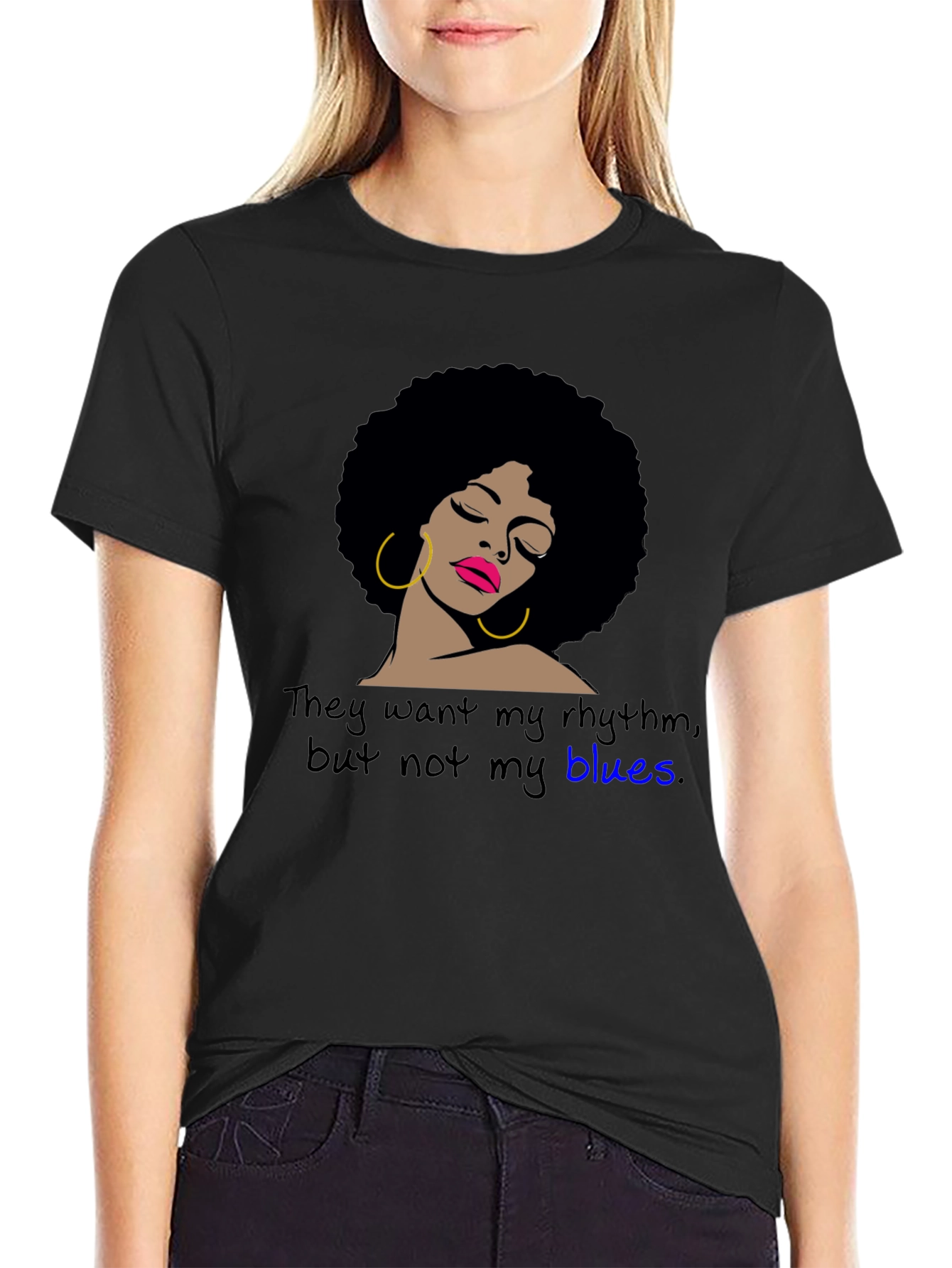 Rhythm & Blues Tee - Afro Woman Graphic T-Shirt
