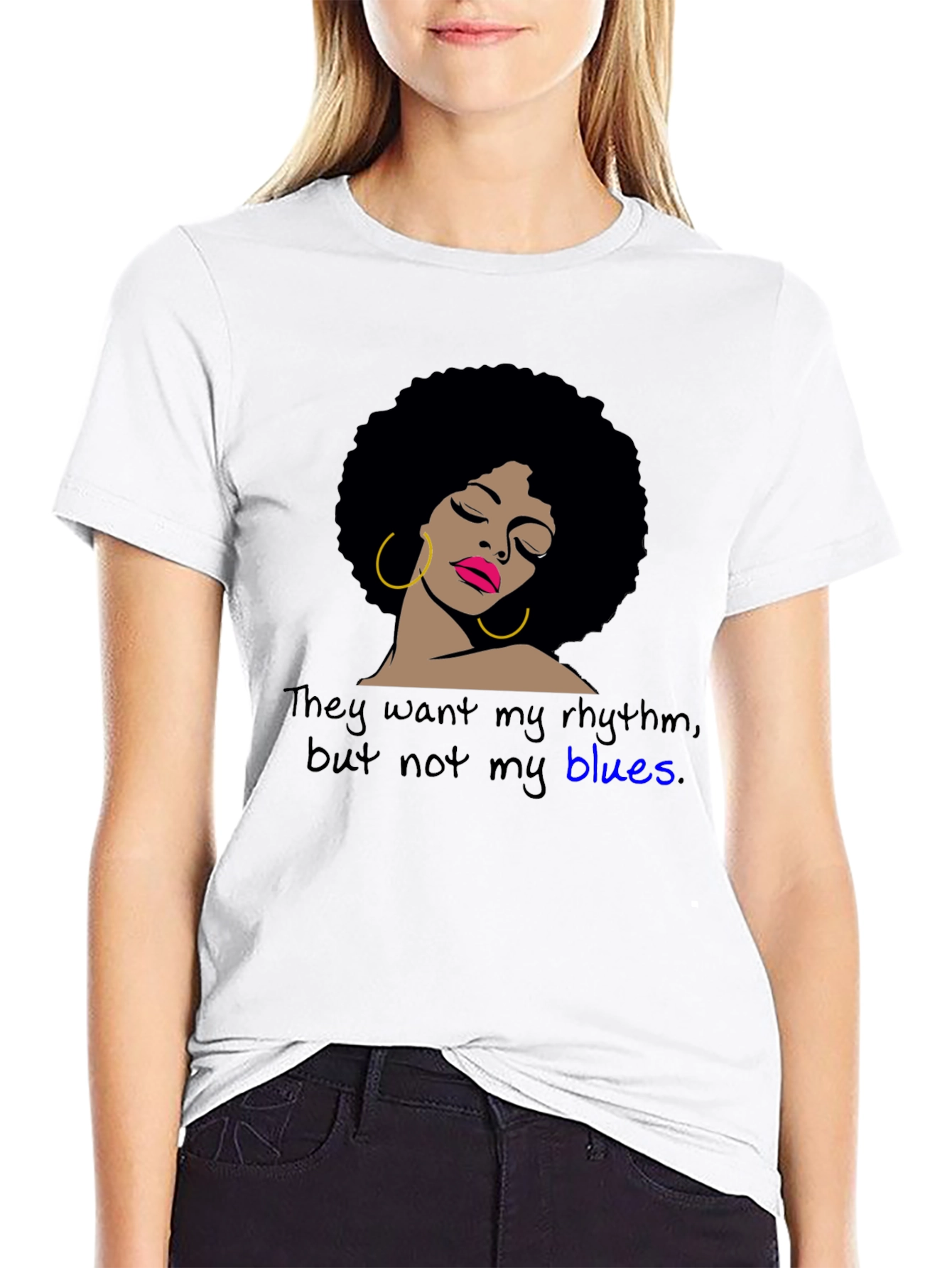 Rhythm & Blues Tee - Afro Woman Graphic T-Shirt