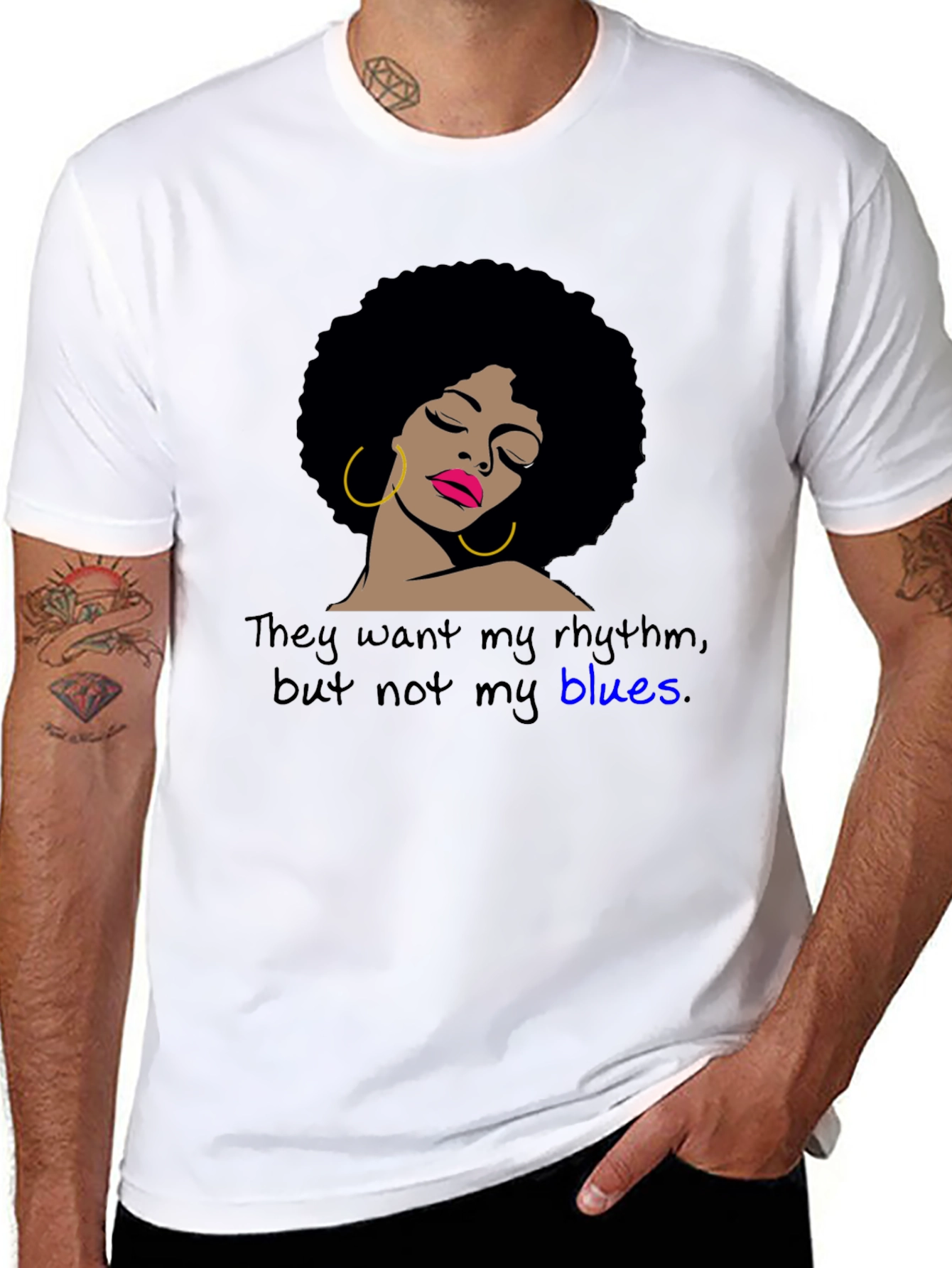 Rhythm & Blues Tee - Afro Woman Graphic T-Shirt