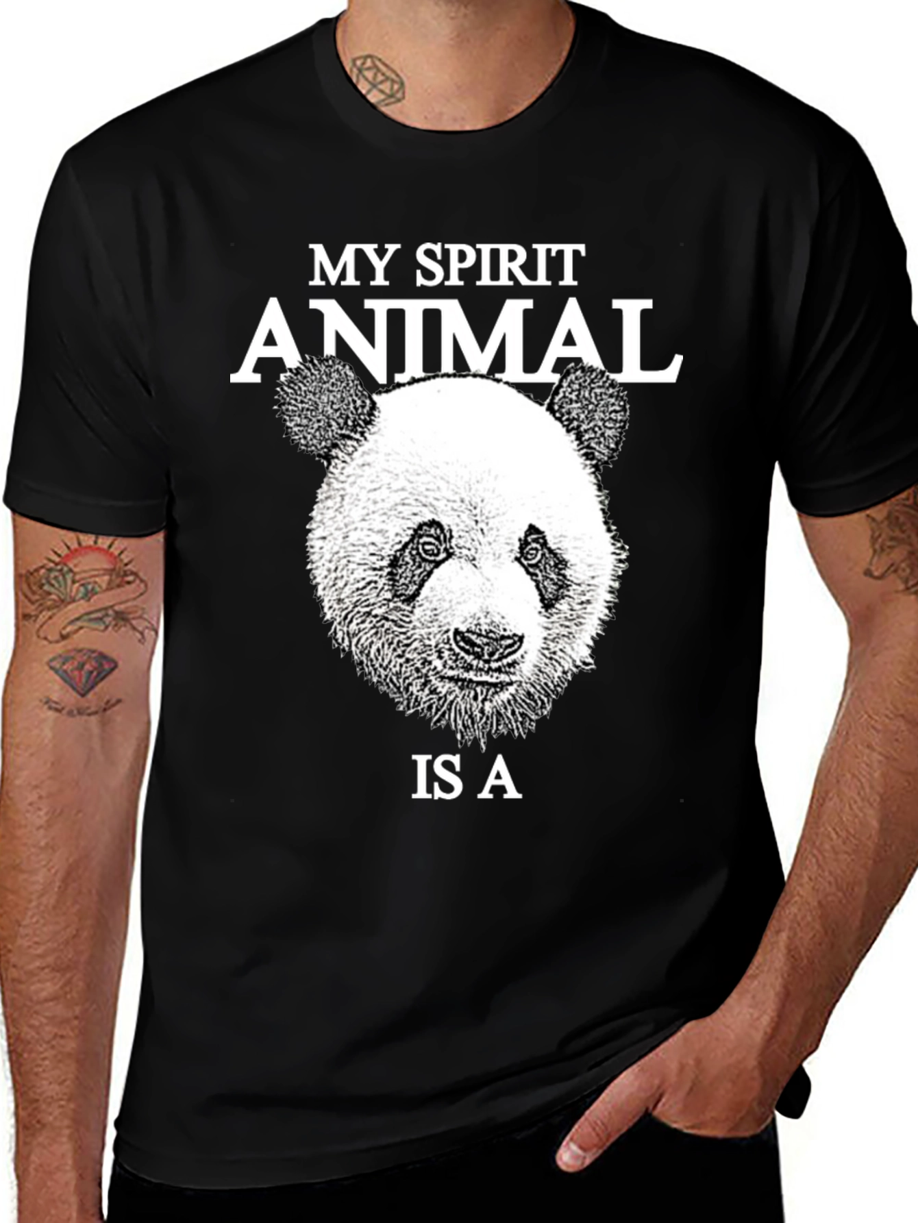 My Spirit Animal Panda T-Shirt - Black