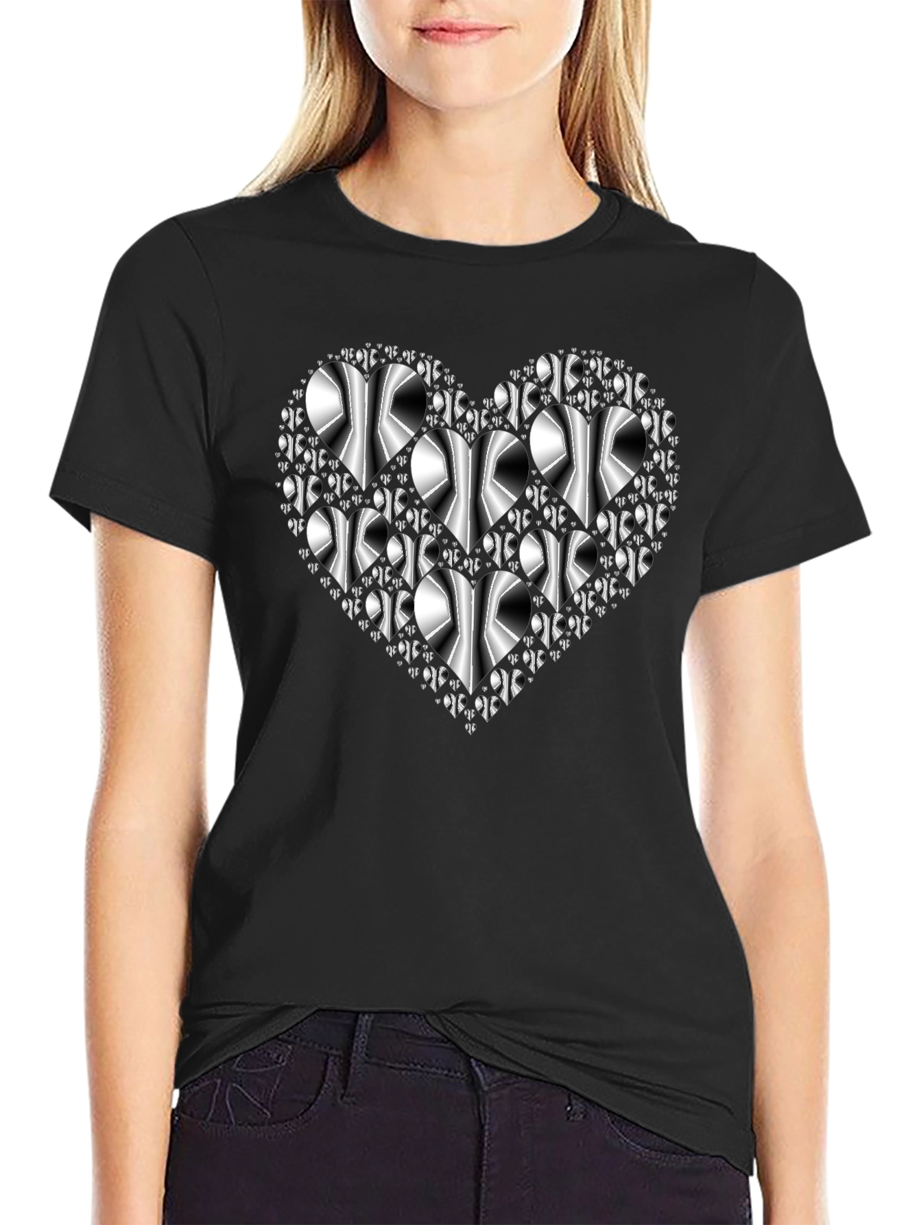 Heart Graphic Black T-Shirt