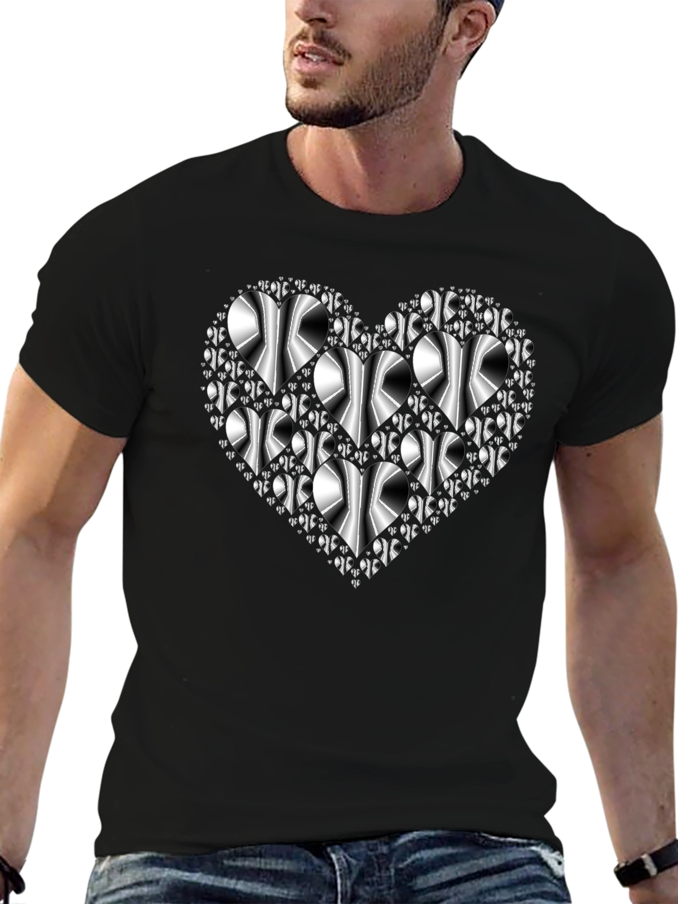 Heart Graphic Black T-Shirt