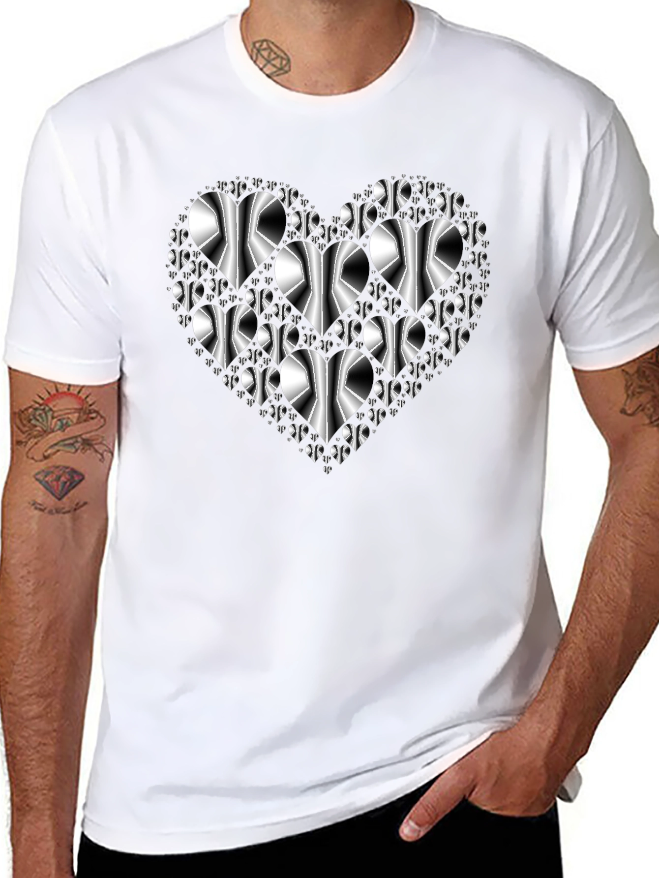 Heart Graphic Black T-Shirt