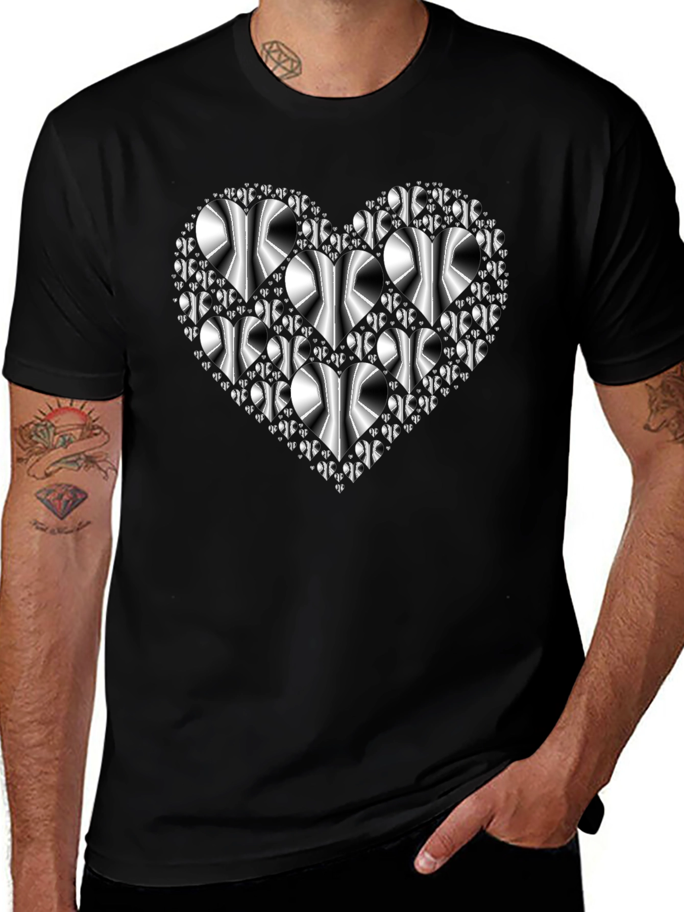 Heart Graphic Black T-Shirt