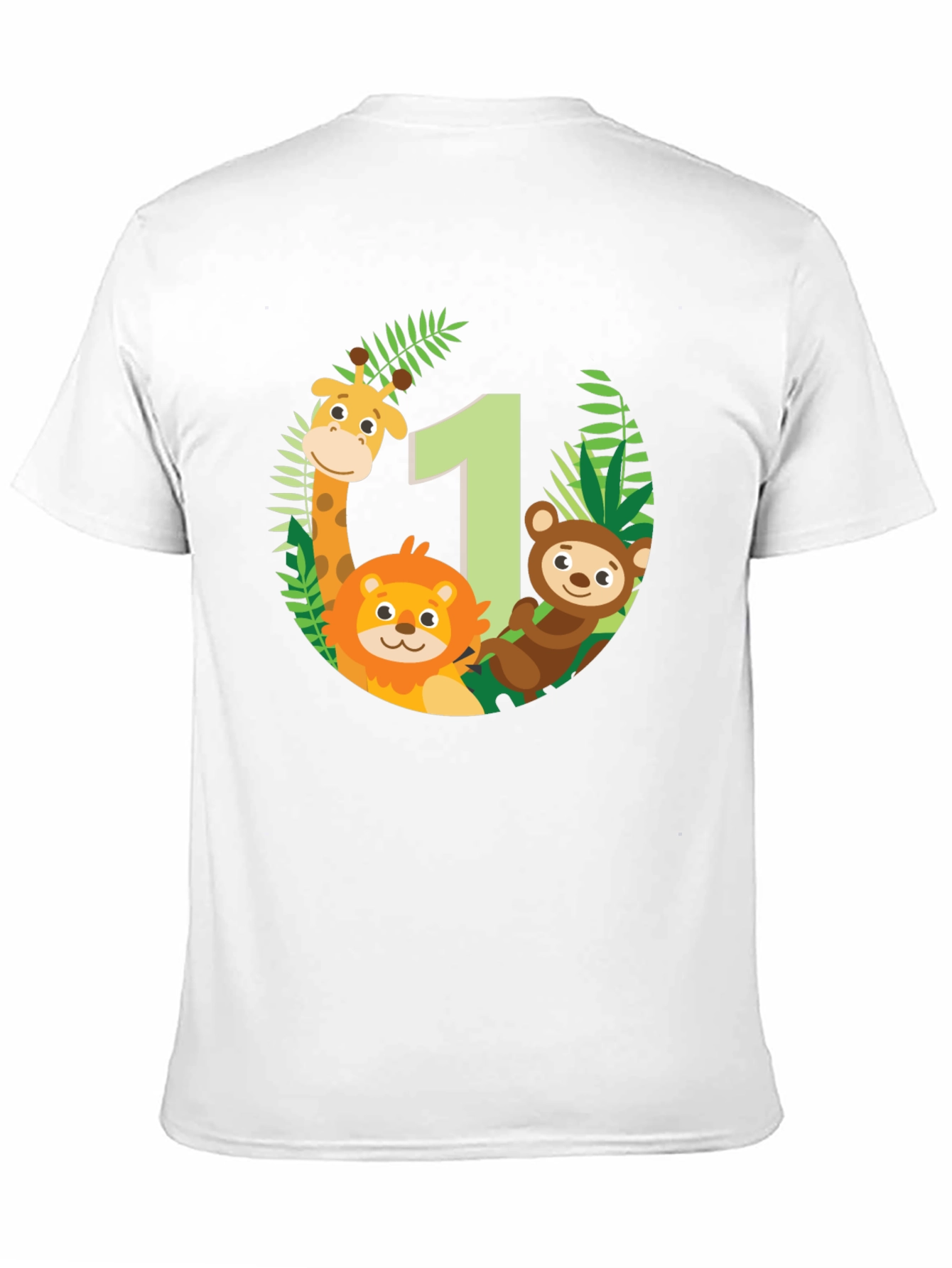 Jungle Animals First Birthday Black T-Shirt