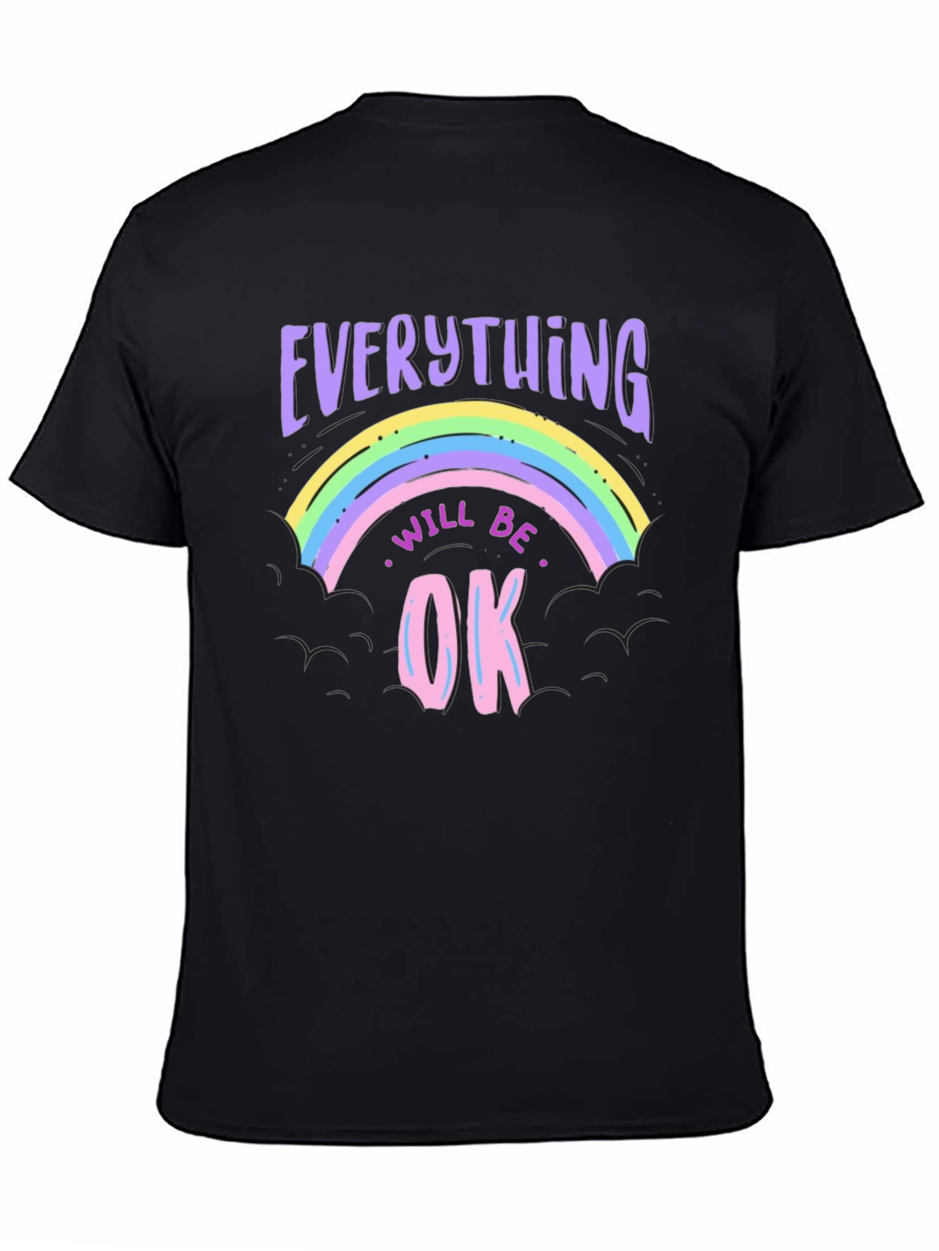 Everything Will Be Ok Rainbow Graphic T-Shirt