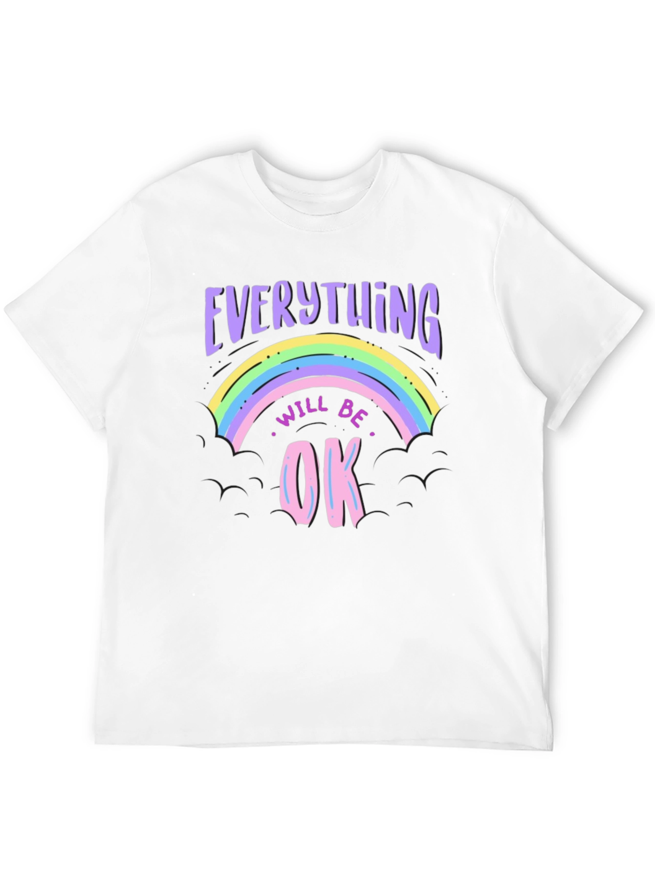 Everything Will Be Ok Rainbow Graphic T-Shirt