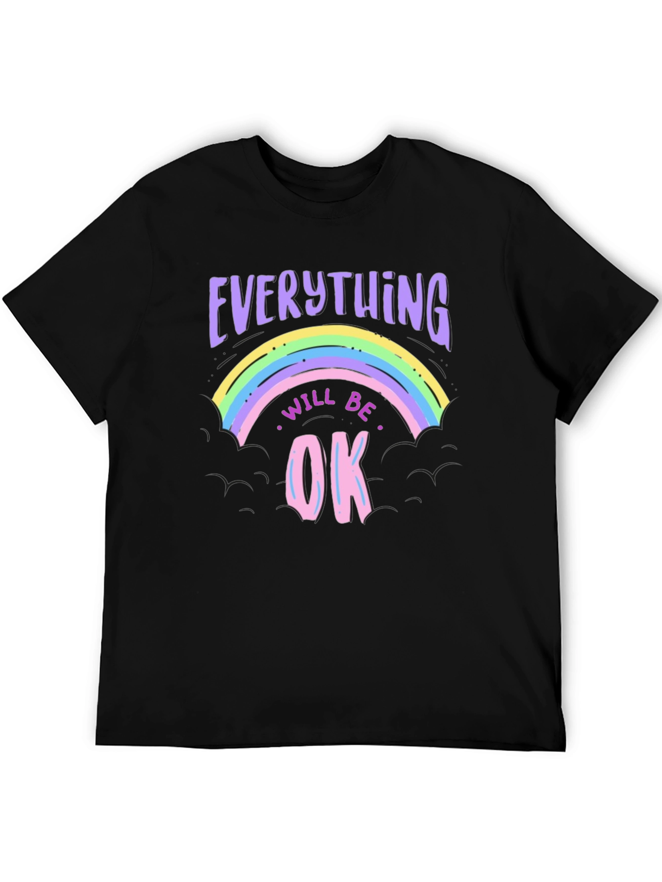 Everything Will Be Ok Rainbow Graphic T-Shirt