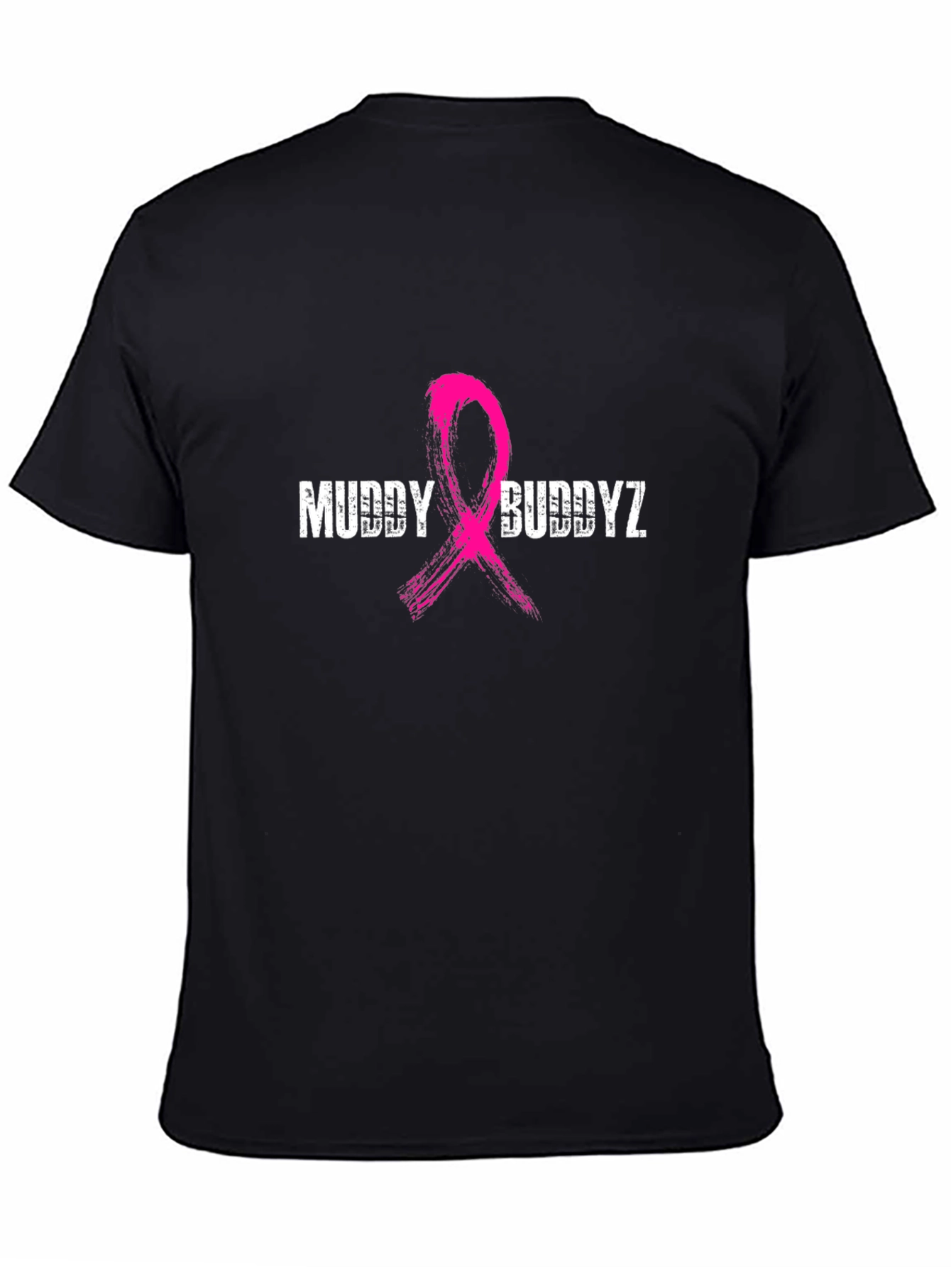 Muddy Buddyz Pink Ribbon Graphic Black T-Shirt