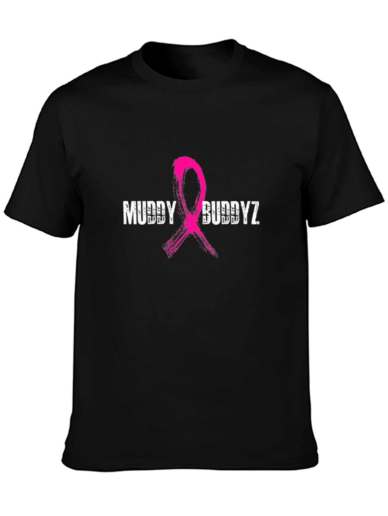 Muddy Buddyz Pink Ribbon Graphic Black T-Shirt