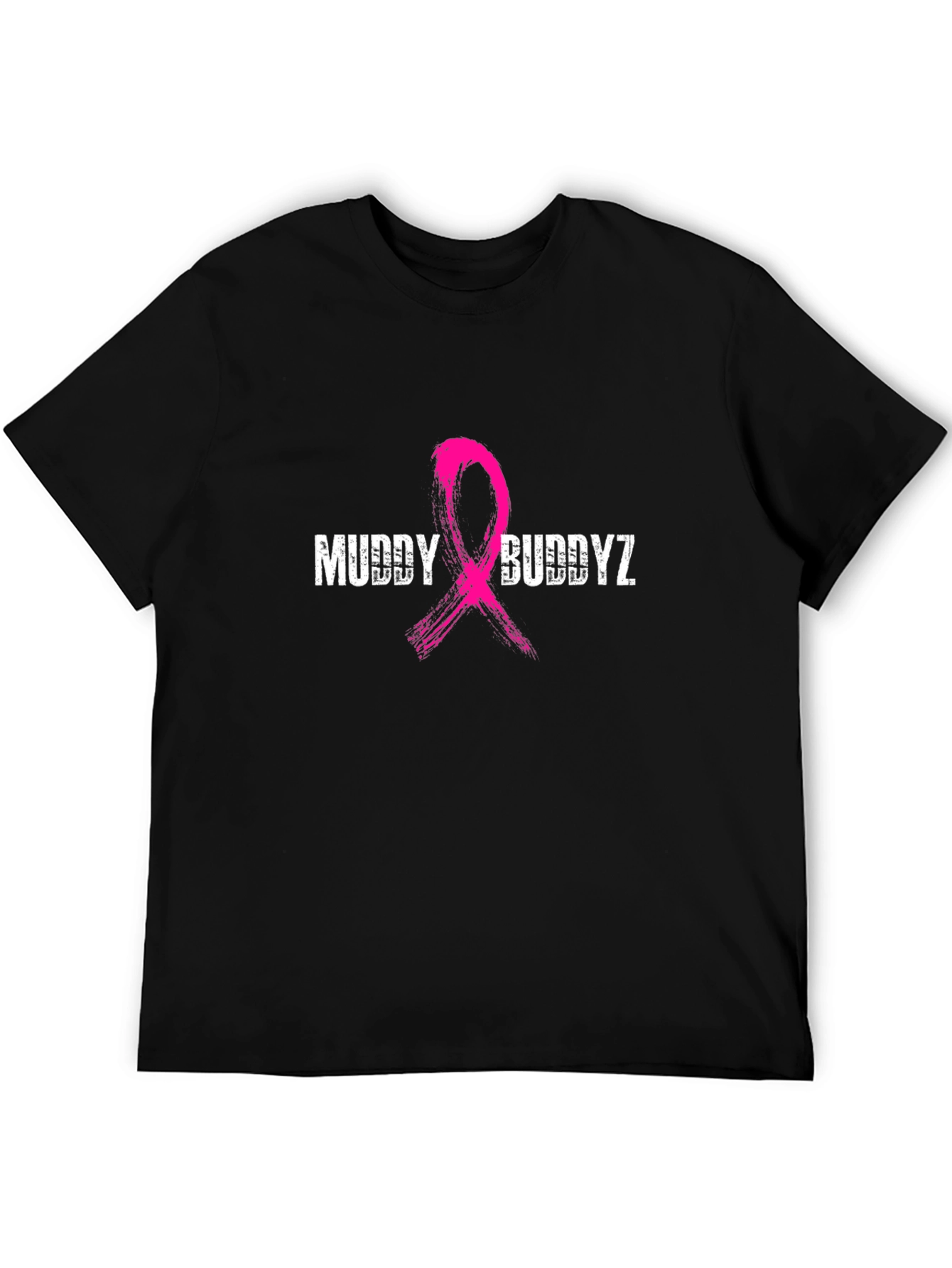 Muddy Buddyz Pink Ribbon Graphic Black T-Shirt