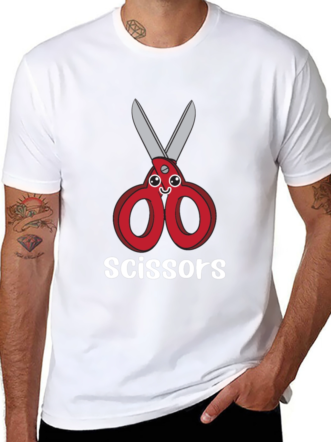 Funny Cartoon Scissors T-Shirt - Unisex Graphic Tee